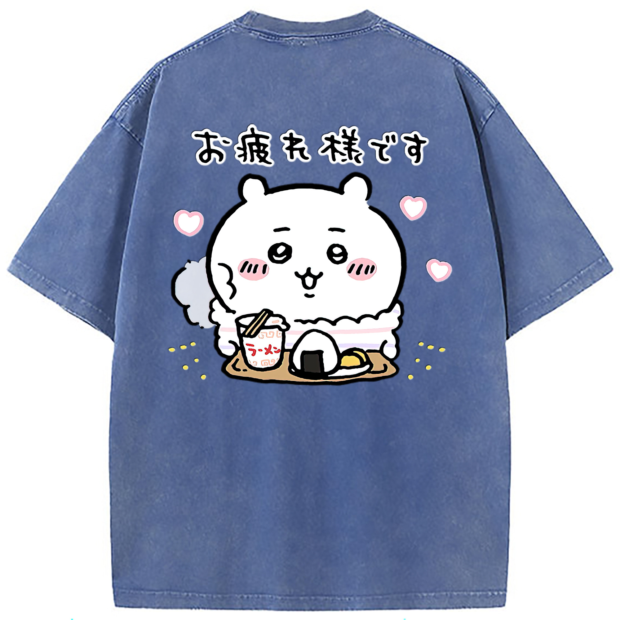 （画像用） ちいかわ ちいかわ Chii-kawa chiikawa 綿100% ヴィンテージ風 半袖Tシャツ（背面プリント）