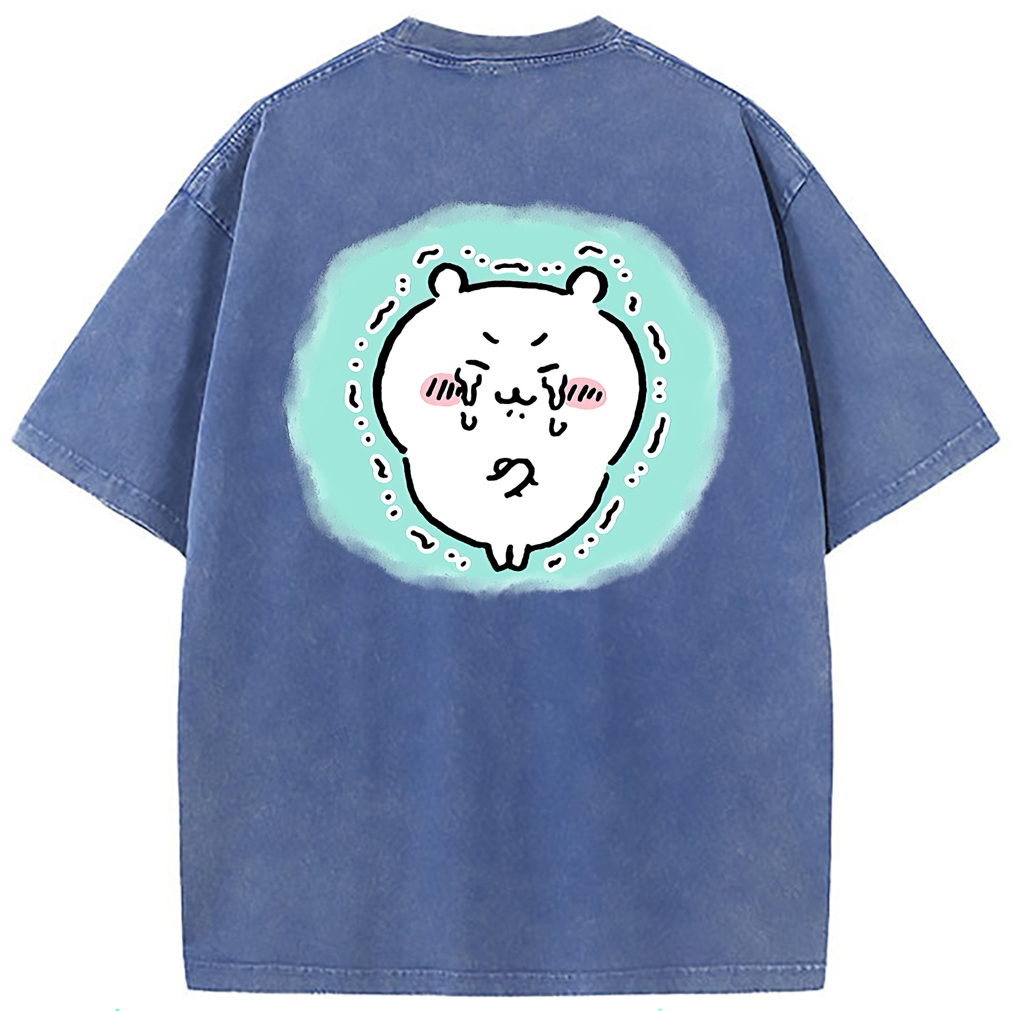 （画像用） ちいかわ ちいかわ Chii-kawa chiikawa 綿100% ヴィンテージ風 半袖Tシャツ（背面プリント）