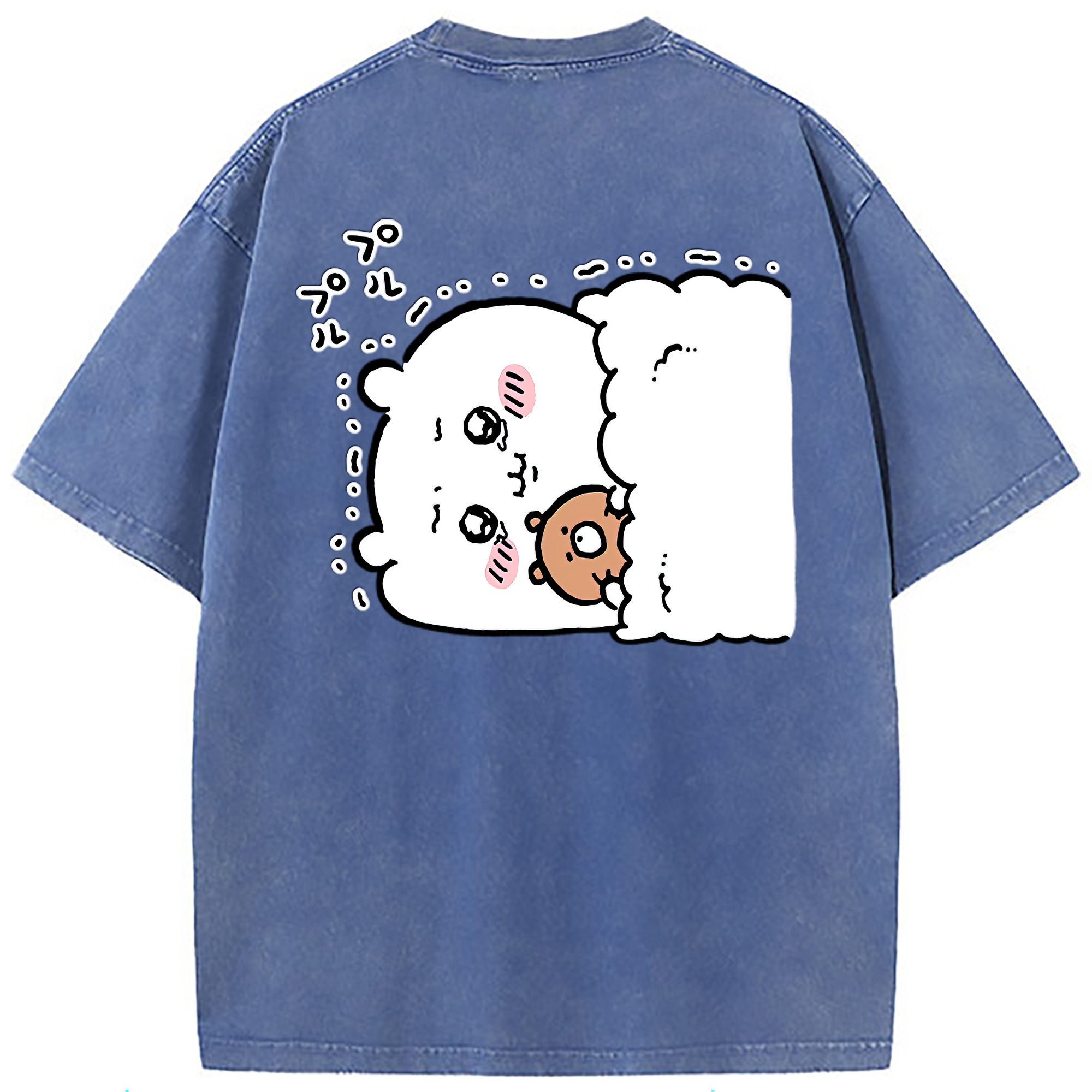 （画像用） ちいかわ ちいかわ Chii-kawa chiikawa 綿100% ヴィンテージ風 半袖Tシャツ（背面プリント）