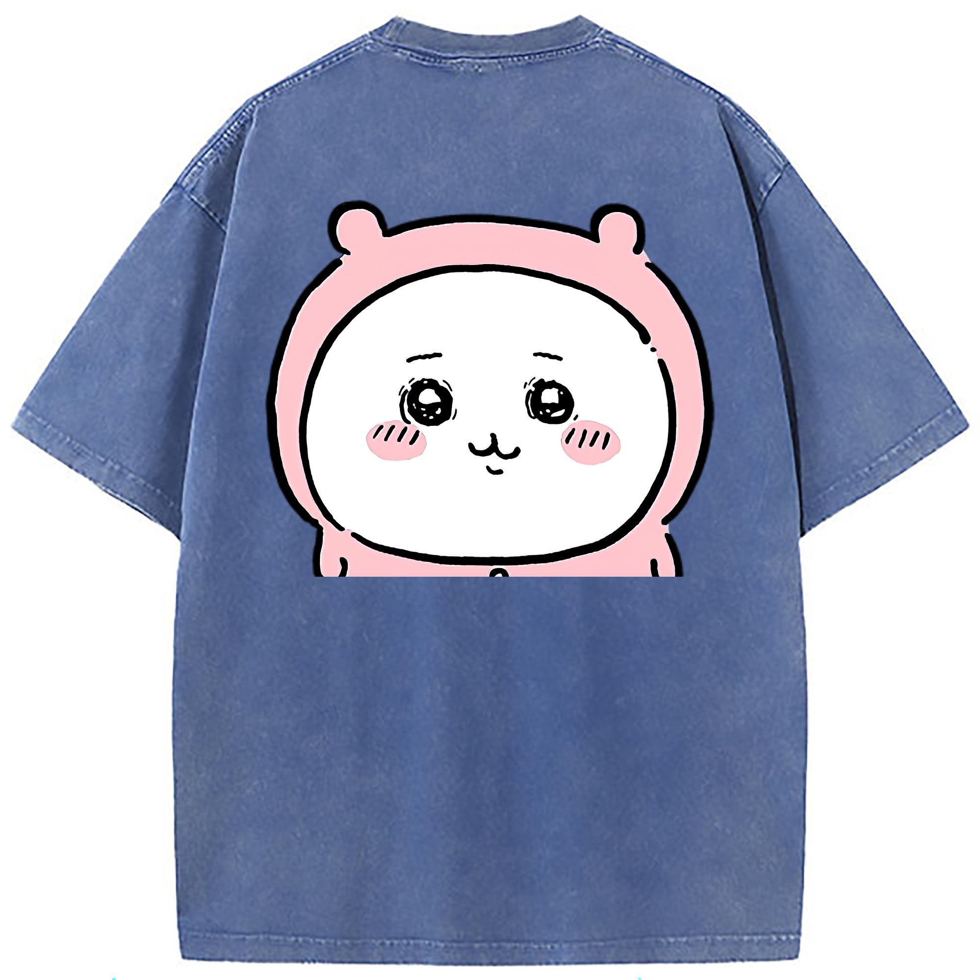 （画像用） ちいかわ ちいかわ Chii-kawa chiikawa 綿100% ヴィンテージ風 半袖Tシャツ（背面プリント）