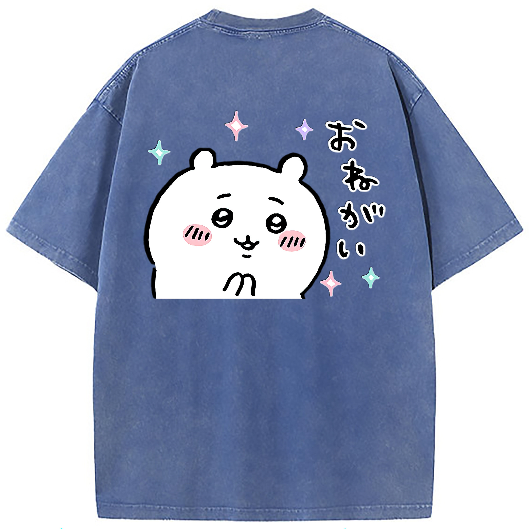 （画像用） ちいかわ ちいかわ Chii-kawa chiikawa 綿100% ヴィンテージ風 半袖Tシャツ（背面プリント）