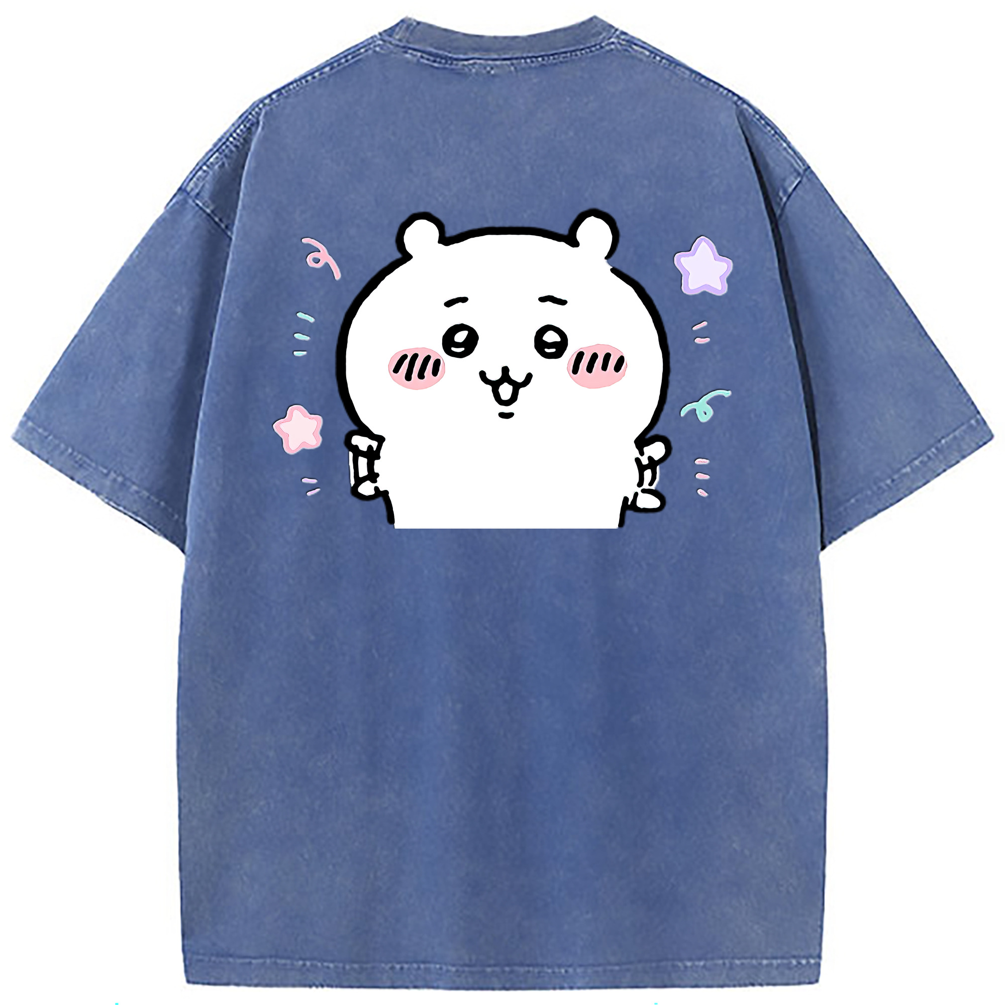 （画像用） ちいかわ ちいかわ Chii-kawa chiikawa 綿100% ヴィンテージ風 半袖Tシャツ（背面プリント）