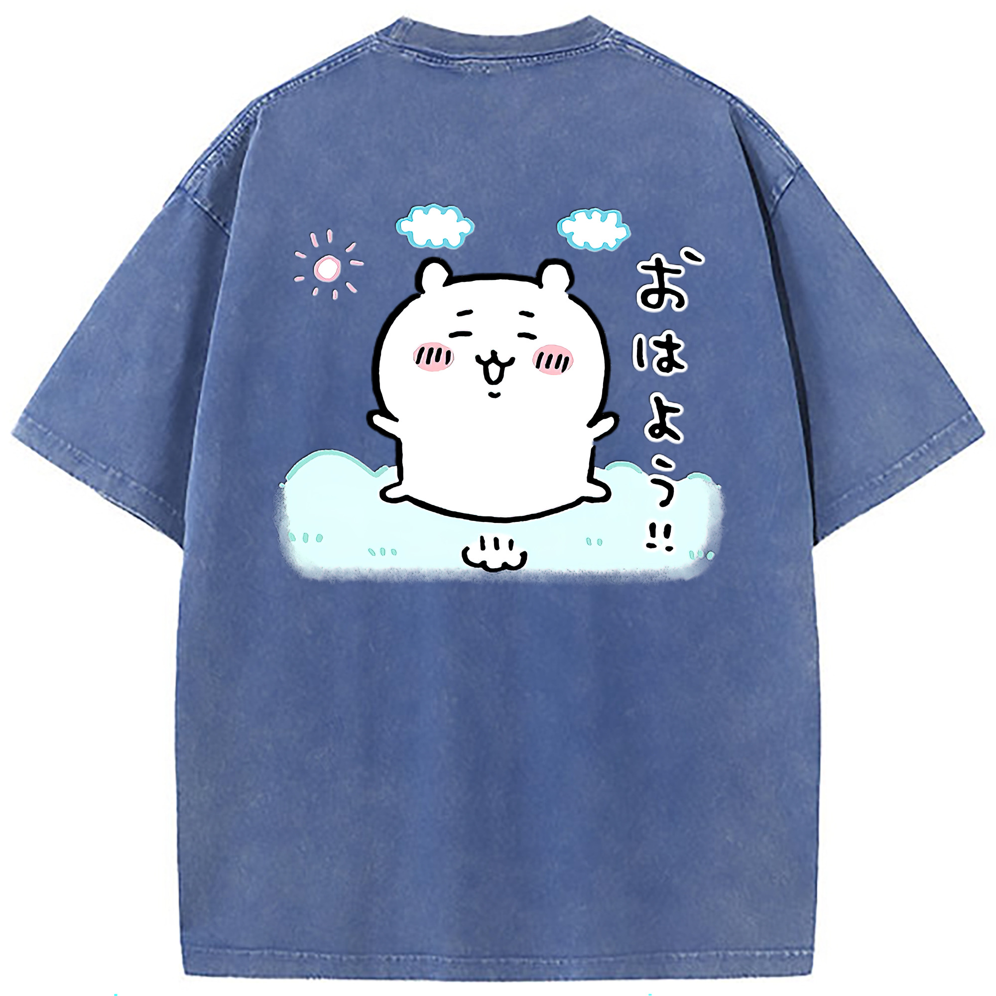 （画像用） ちいかわ ちいかわ Chii-kawa chiikawa 綿100% ヴィンテージ風 半袖Tシャツ（背面プリント）
