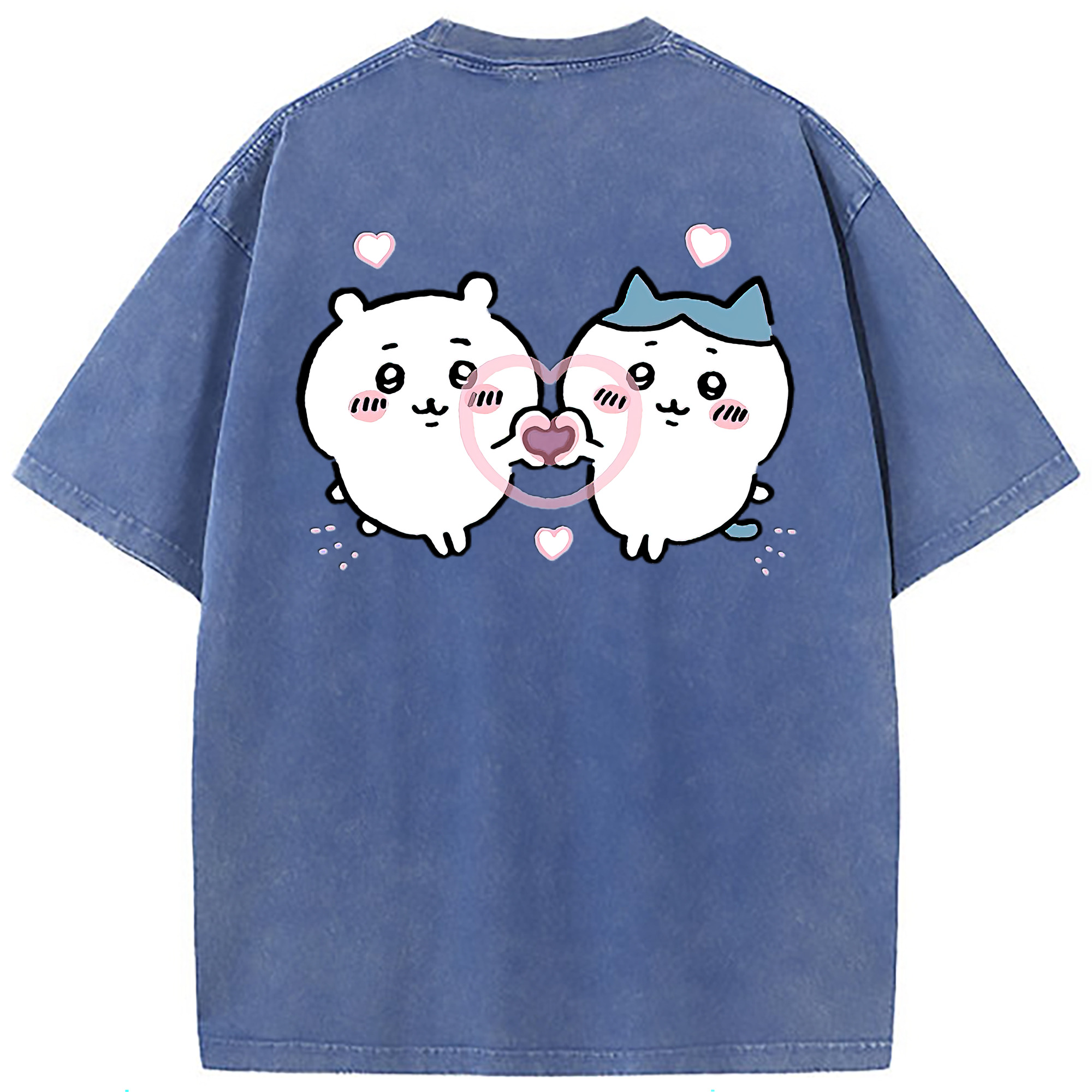 （画像用） ちいかわ ちいかわ Chii-kawa chiikawa 綿100% ヴィンテージ風 半袖Tシャツ（背面プリント）
