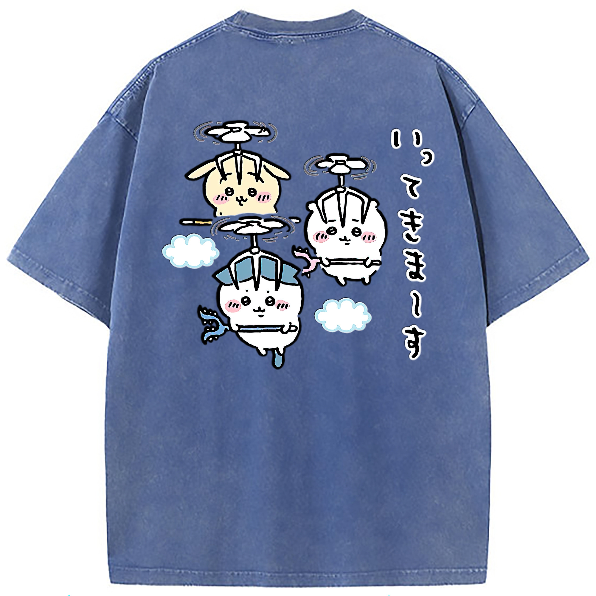 （画像用） ちいかわ ちいかわ Chii-kawa chiikawa 綿100% ヴィンテージ風 半袖Tシャツ（背面プリント）