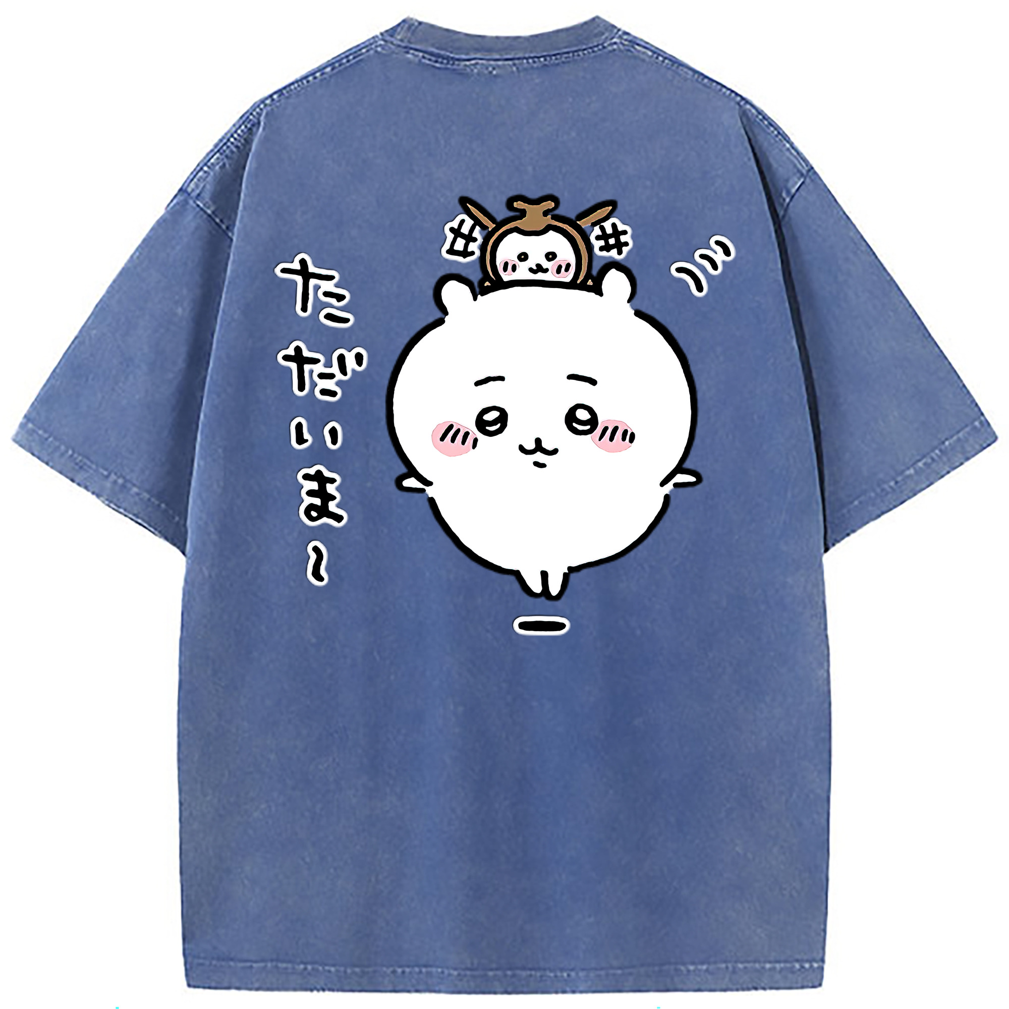 （画像用） ちいかわ ちいかわ Chii-kawa chiikawa 綿100% ヴィンテージ風 半袖Tシャツ（背面プリント）