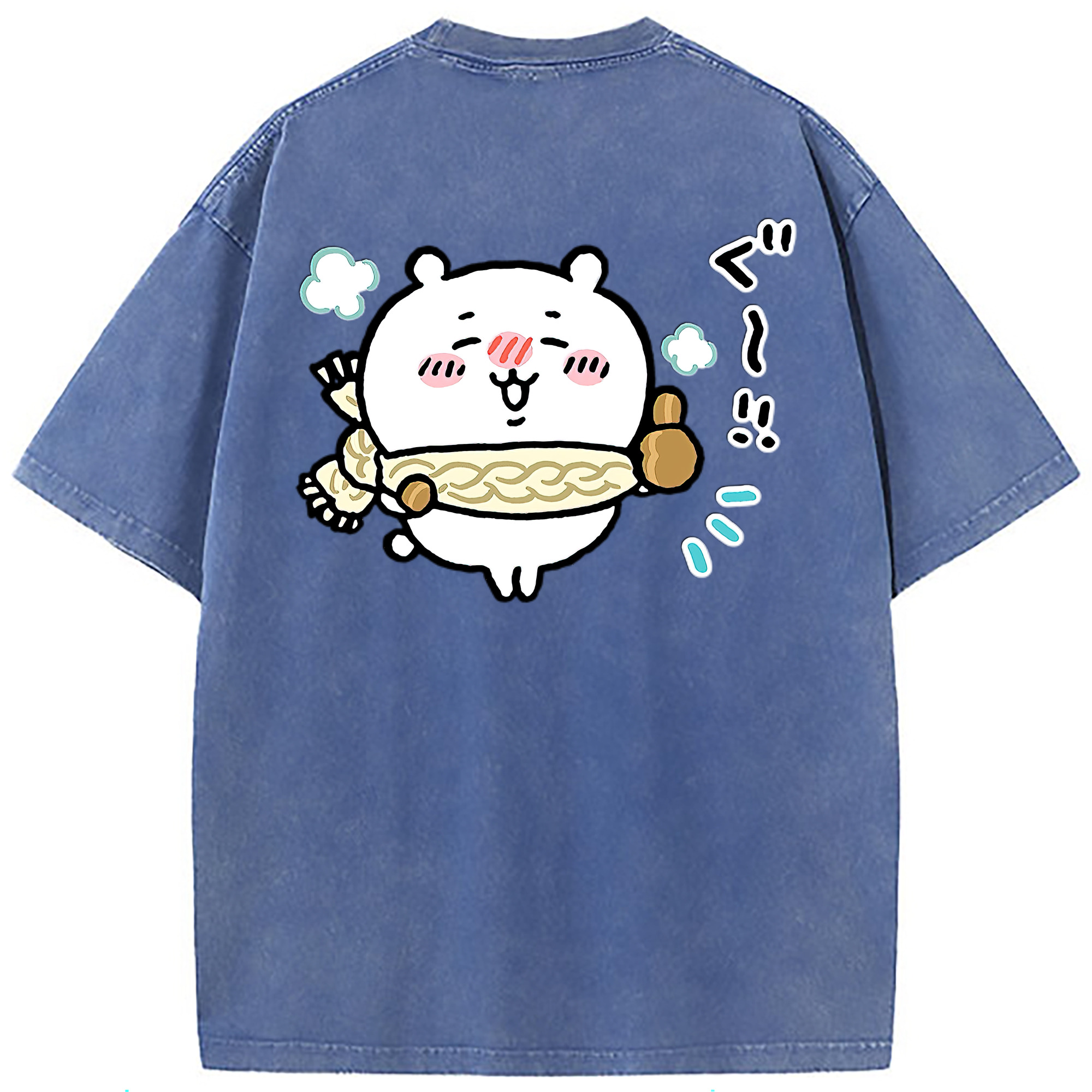 （画像用） ちいかわ ちいかわ Chii-kawa chiikawa 綿100% ヴィンテージ風 半袖Tシャツ（背面プリント）
