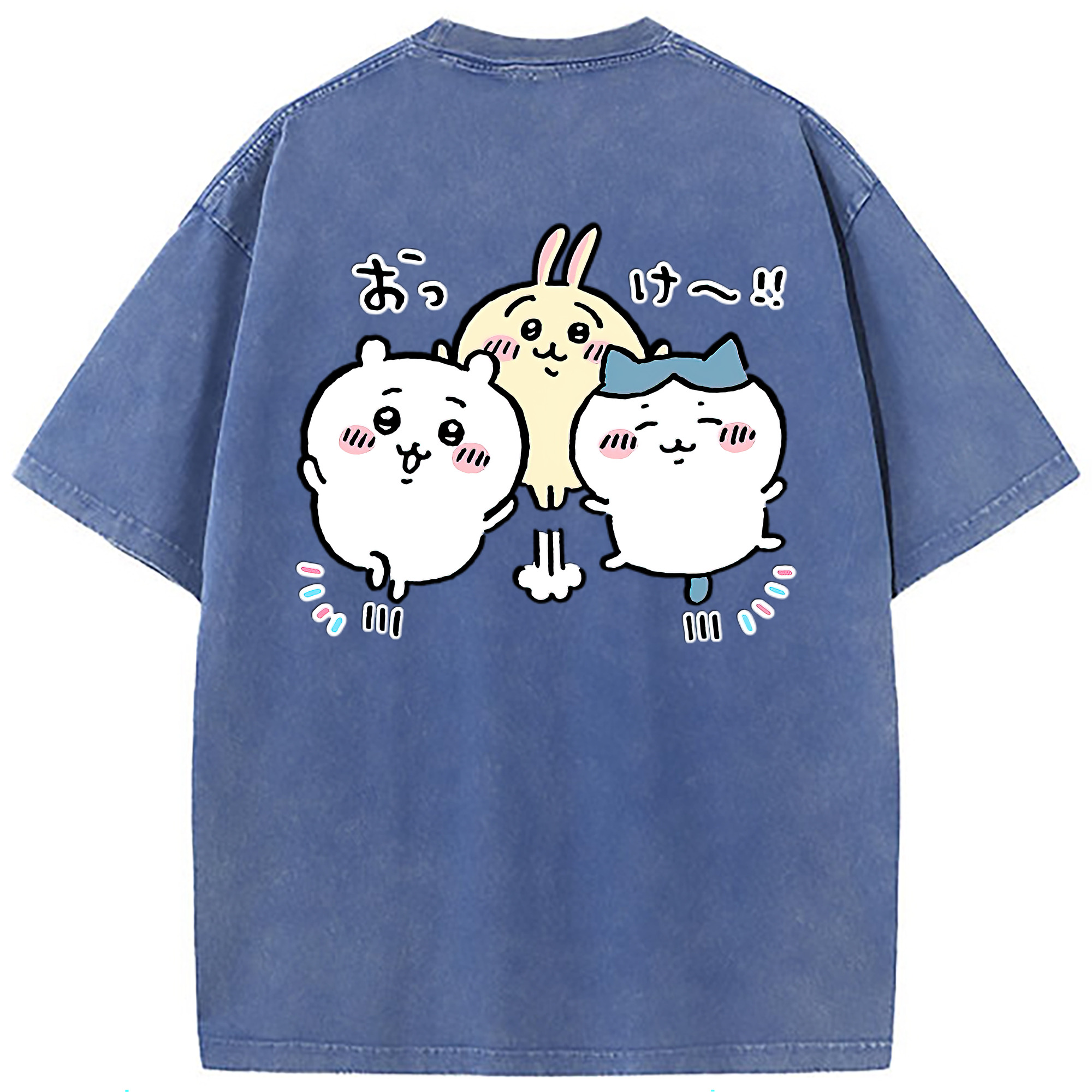 （画像用） ちいかわ ちいかわ Chii-kawa chiikawa 綿100% ヴィンテージ風 半袖Tシャツ（背面プリント）