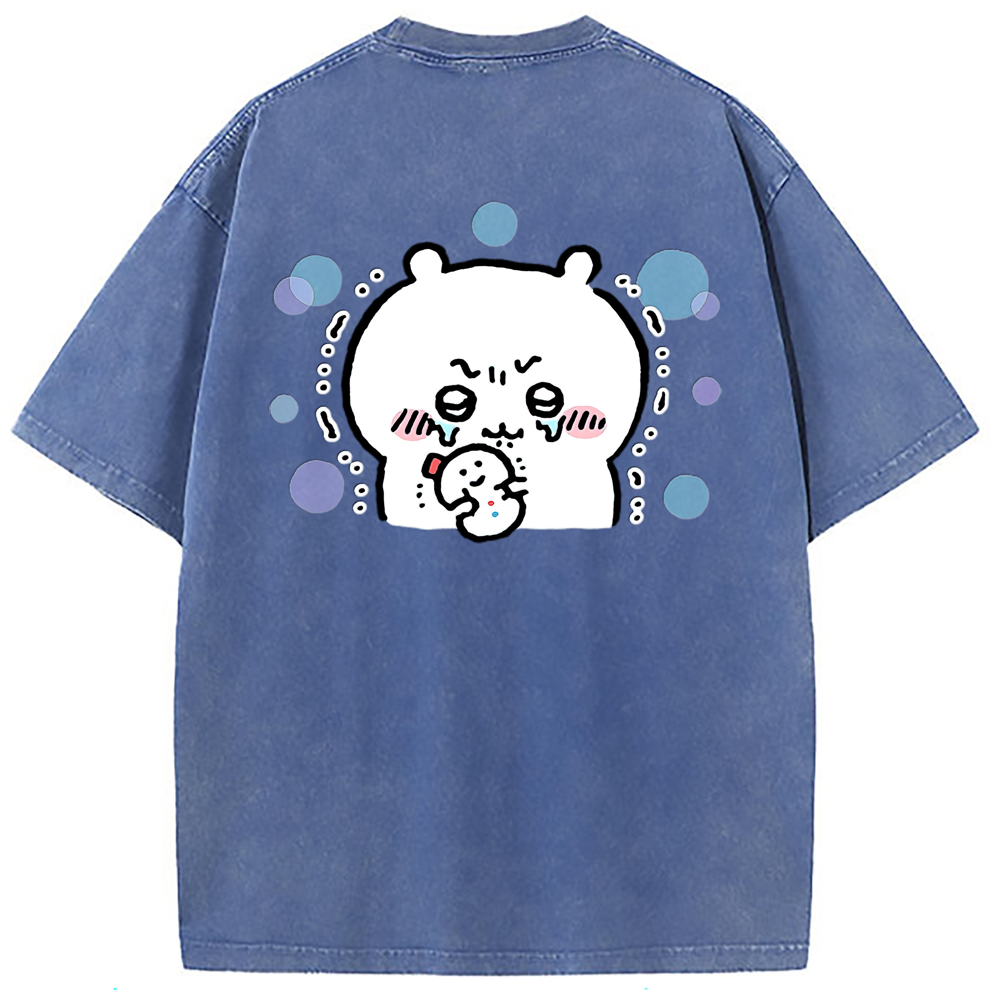 （画像用） ちいかわ ちいかわ Chii-kawa chiikawa 綿100% ヴィンテージ風 半袖Tシャツ（背面プリント）