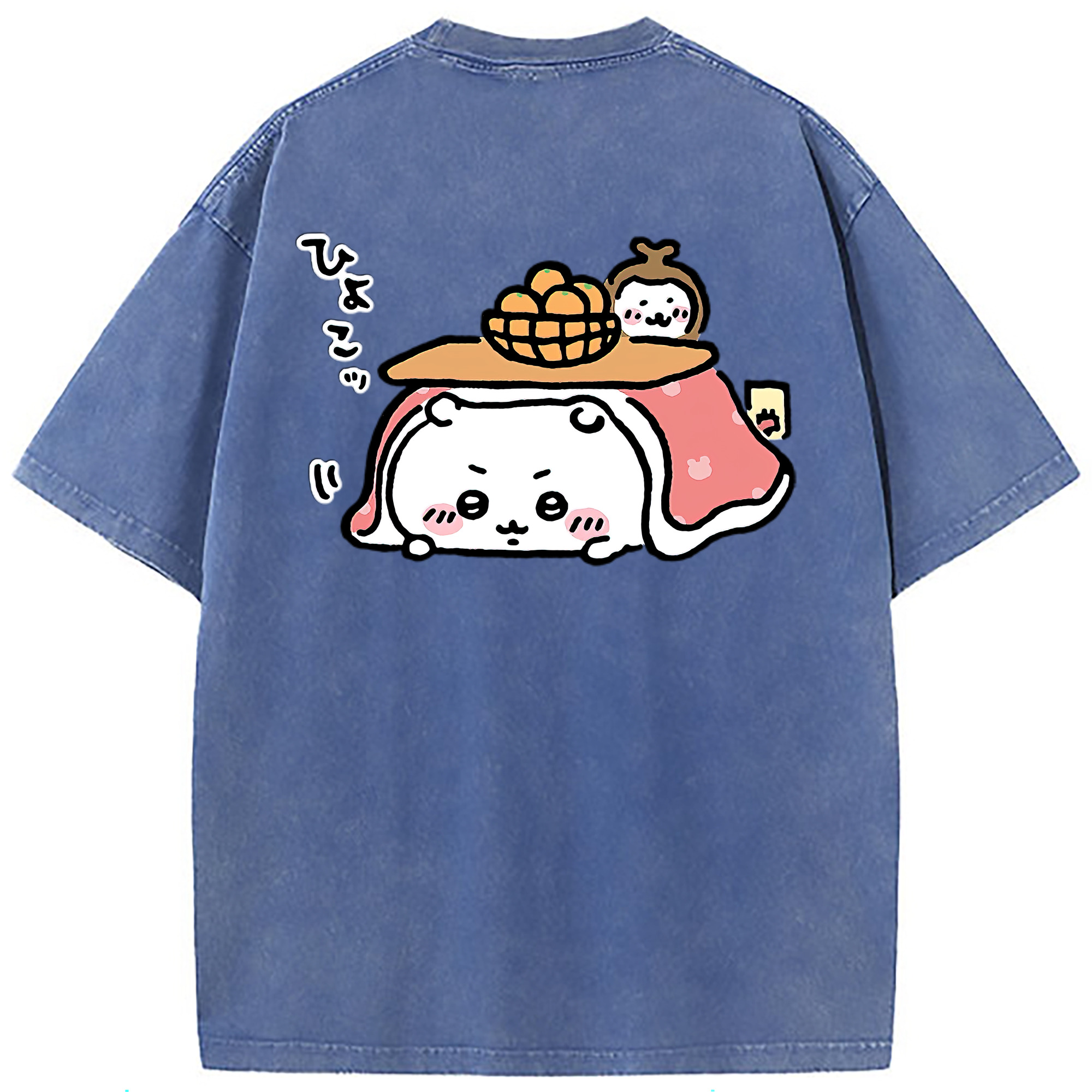 （画像用） ちいかわ ちいかわ Chii-kawa chiikawa 綿100% ヴィンテージ風 半袖Tシャツ（背面プリント）