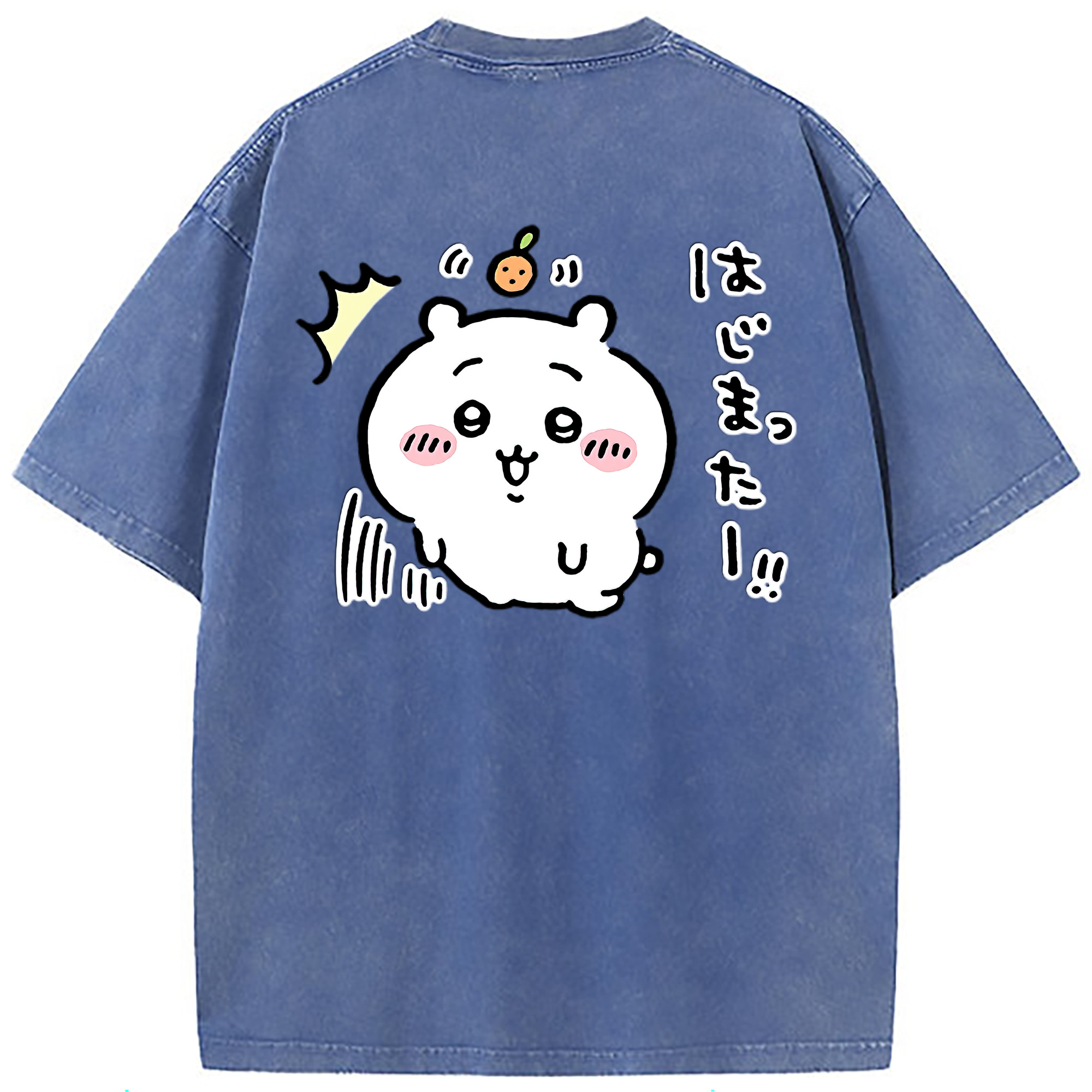 （画像用） ちいかわ ちいかわ Chii-kawa chiikawa 綿100% ヴィンテージ風 半袖Tシャツ（背面プリント）