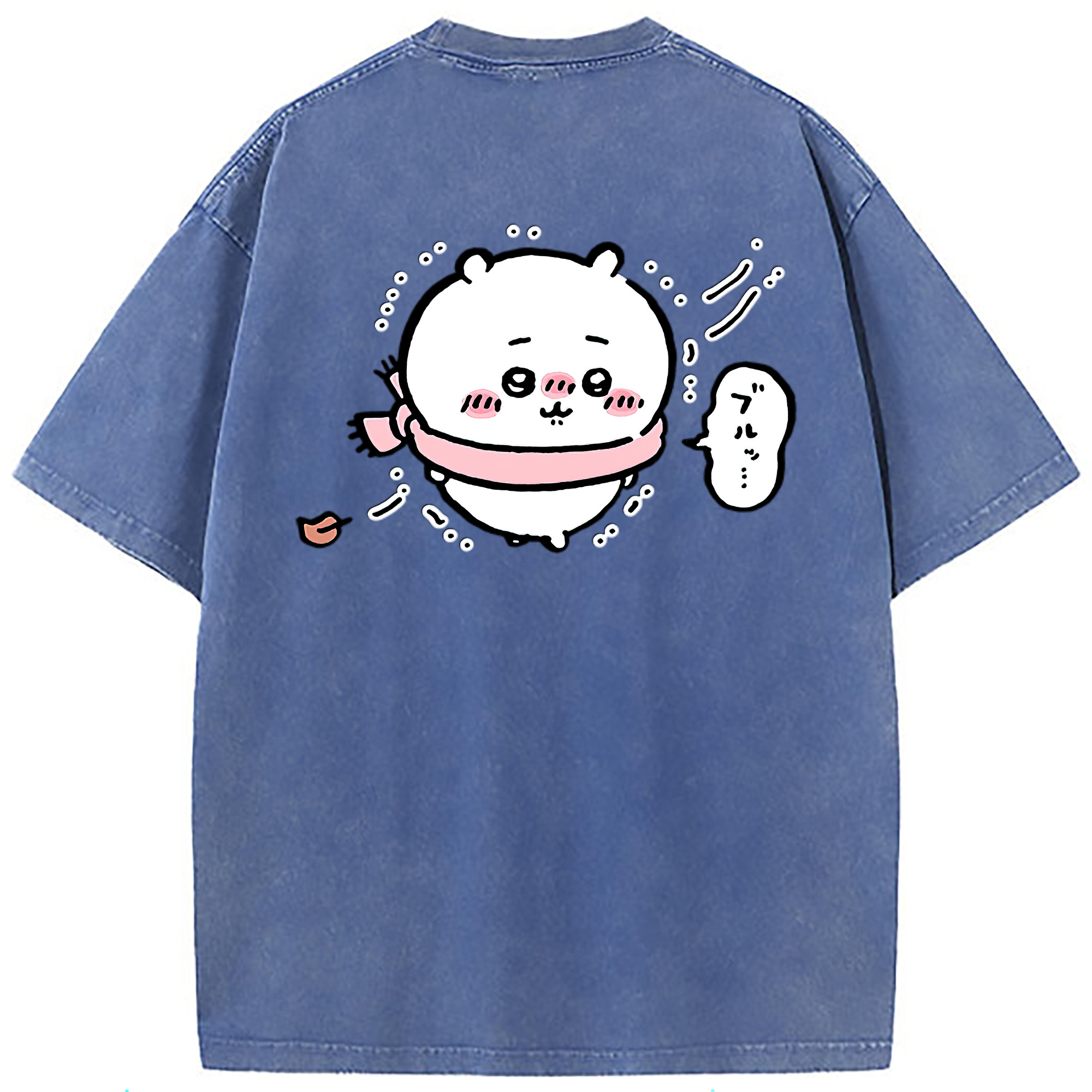 （画像用） ちいかわ ちいかわ Chii-kawa chiikawa 綿100% ヴィンテージ風 半袖Tシャツ（背面プリント）