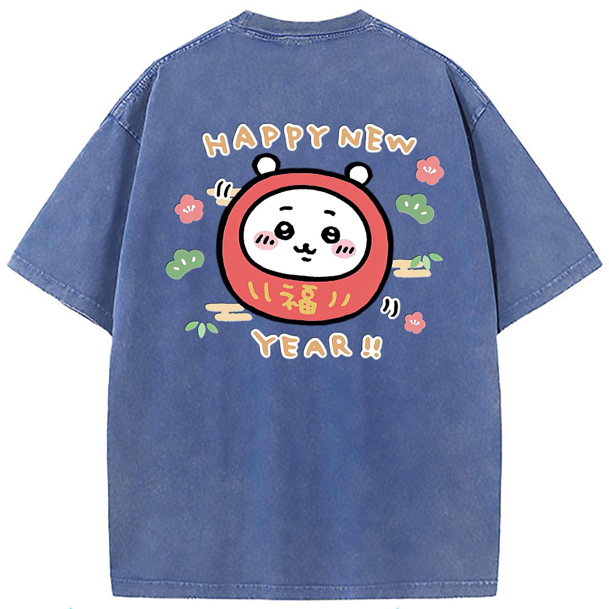 （画像用） ちいかわ ちいかわ Chii-kawa chiikawa 綿100% ヴィンテージ風 半袖Tシャツ（背面プリント）