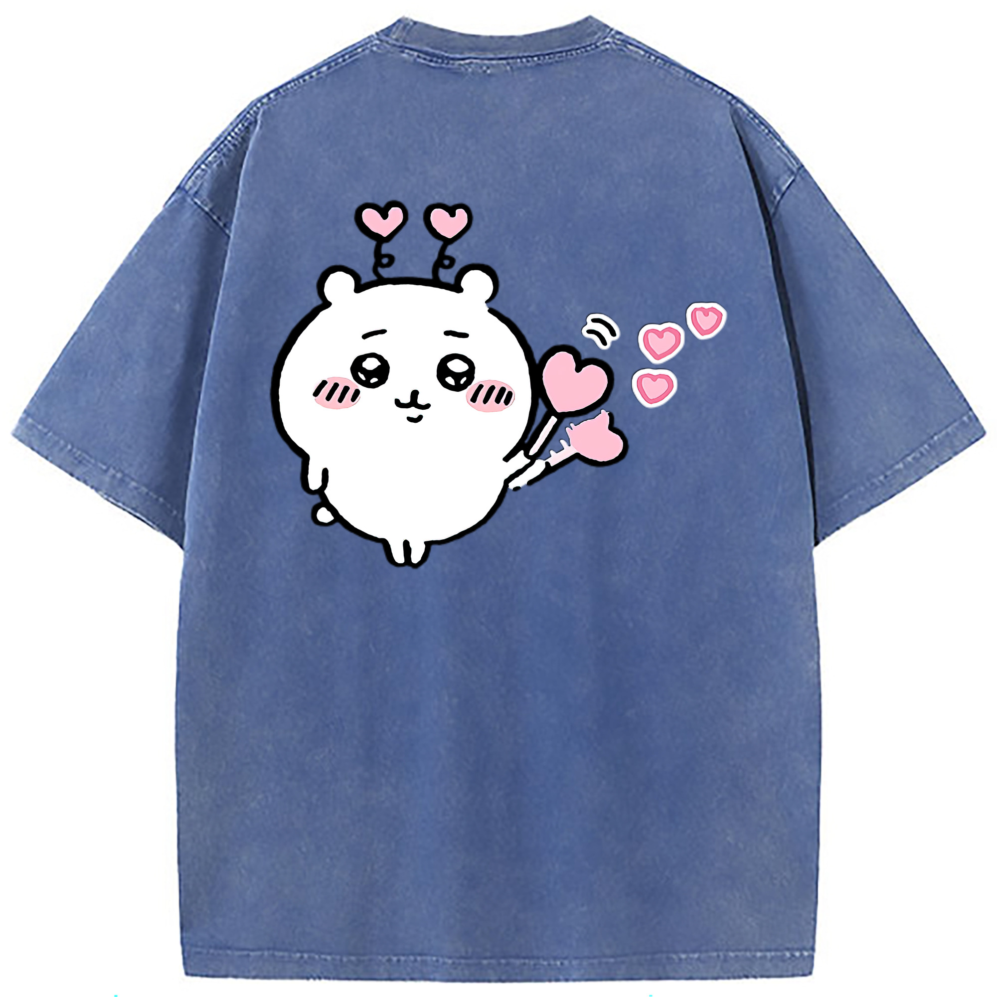 （画像用） ちいかわ ちいかわ Chii-kawa chiikawa 綿100% ヴィンテージ風 半袖Tシャツ（背面プリント）