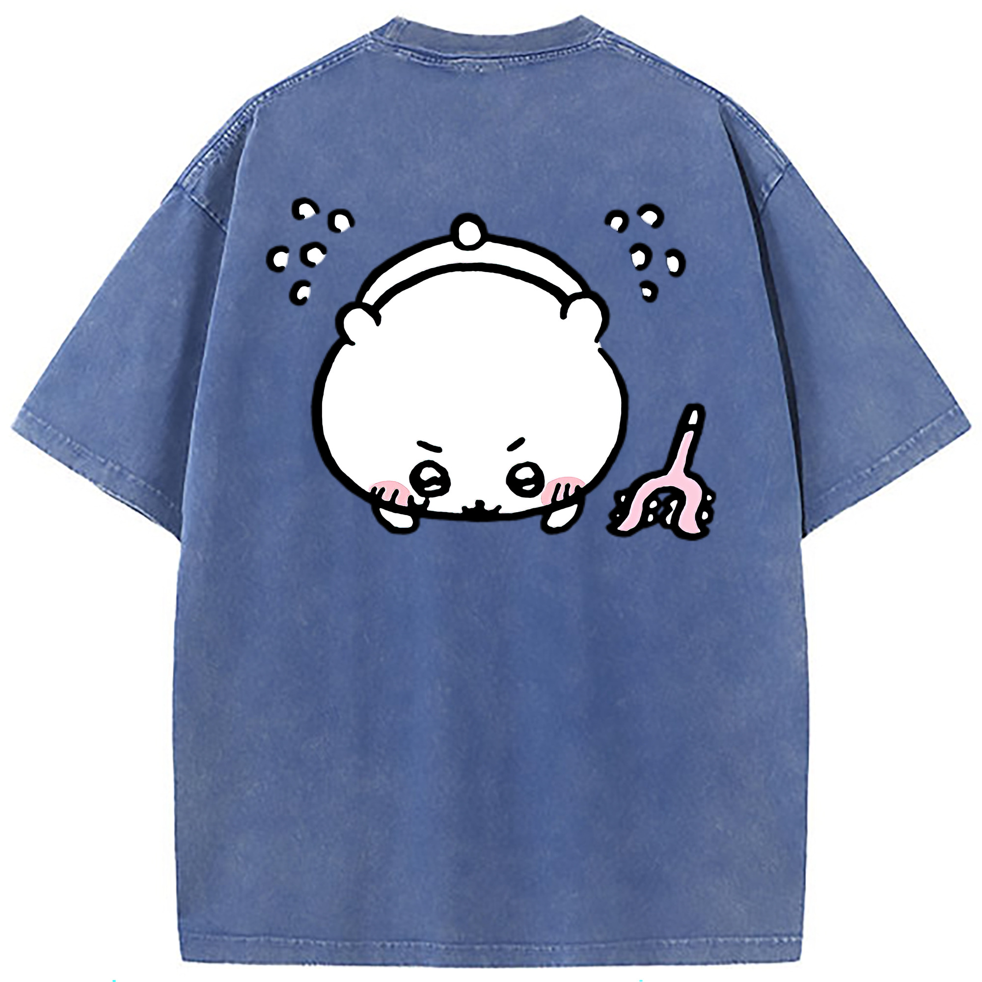 （画像用） ちいかわ ちいかわ Chii-kawa chiikawa 綿100% ヴィンテージ風 半袖Tシャツ（背面プリント）