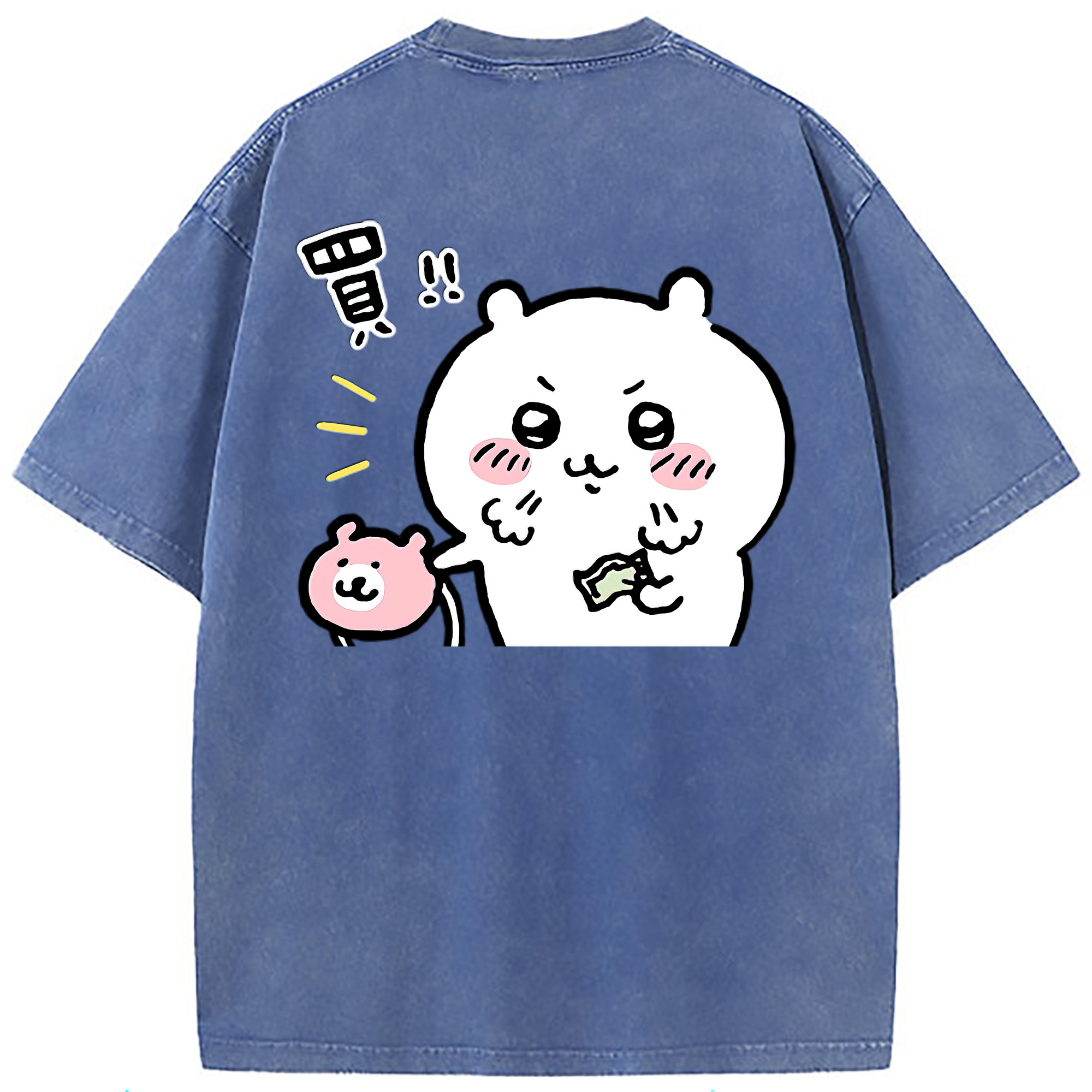 （画像用） ちいかわ ちいかわ Chii-kawa chiikawa 綿100% ヴィンテージ風 半袖Tシャツ（背面プリント）