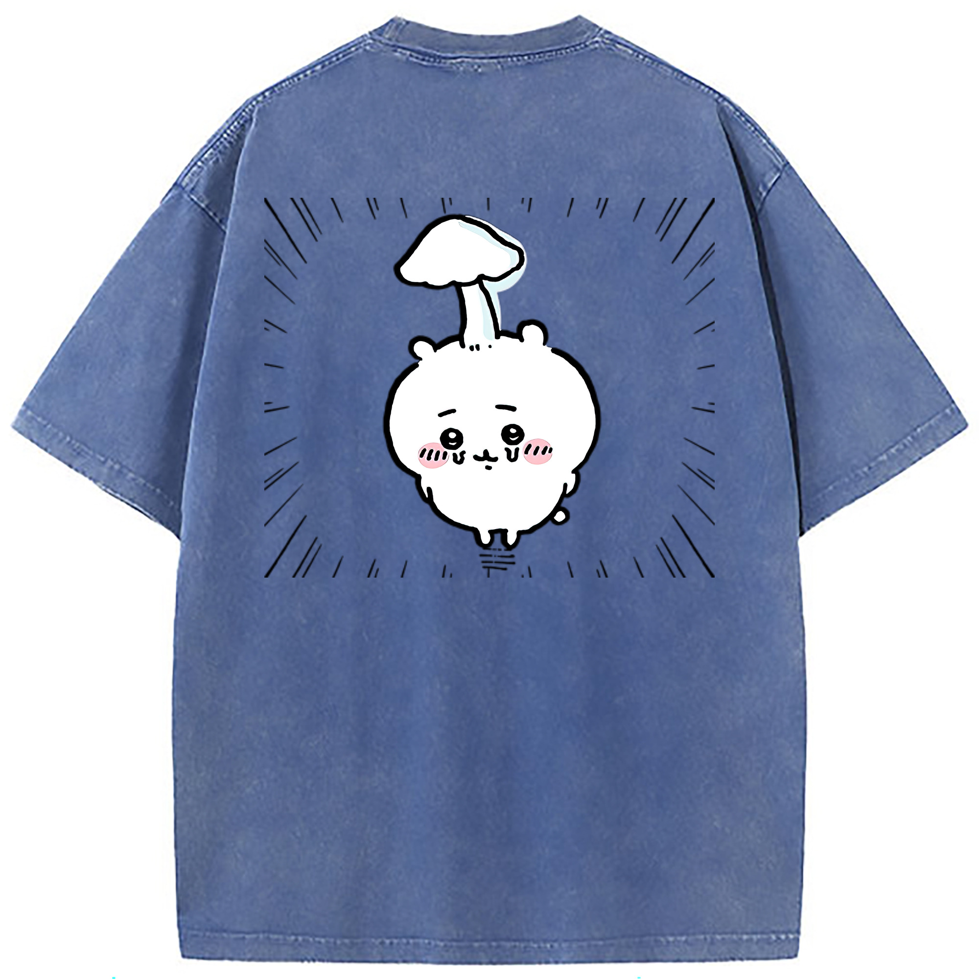 （画像用） ちいかわ ちいかわ Chii-kawa chiikawa 綿100% ヴィンテージ風 半袖Tシャツ（背面プリント）