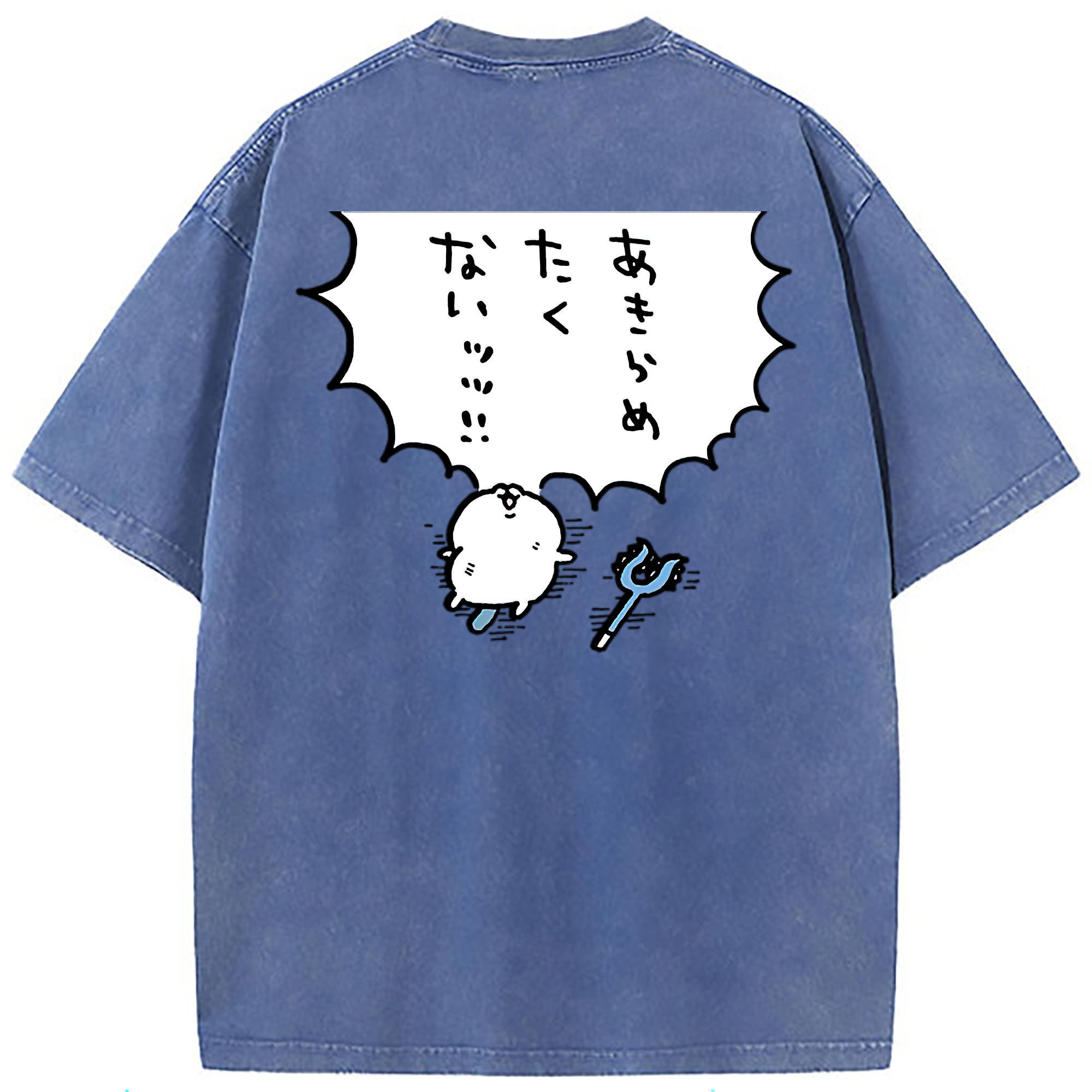 （画像用） ちいかわ ちいかわ Chii-kawa chiikawa 綿100% ヴィンテージ風 半袖Tシャツ（背面プリント）