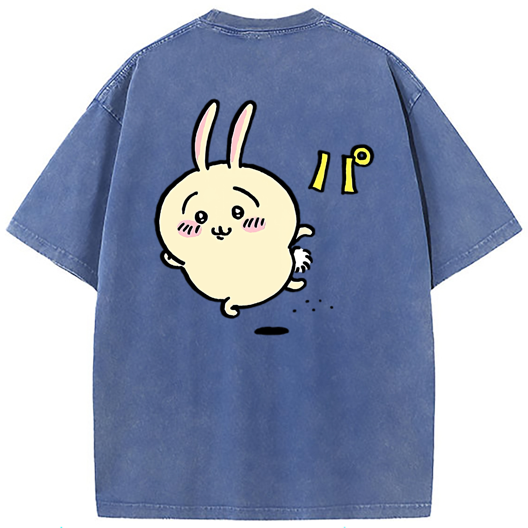 （画像用） ちいかわ うさぎ Chii-kawa usagi 綿100% ヴィンテージ風 半袖Tシャツ（背面プリント）