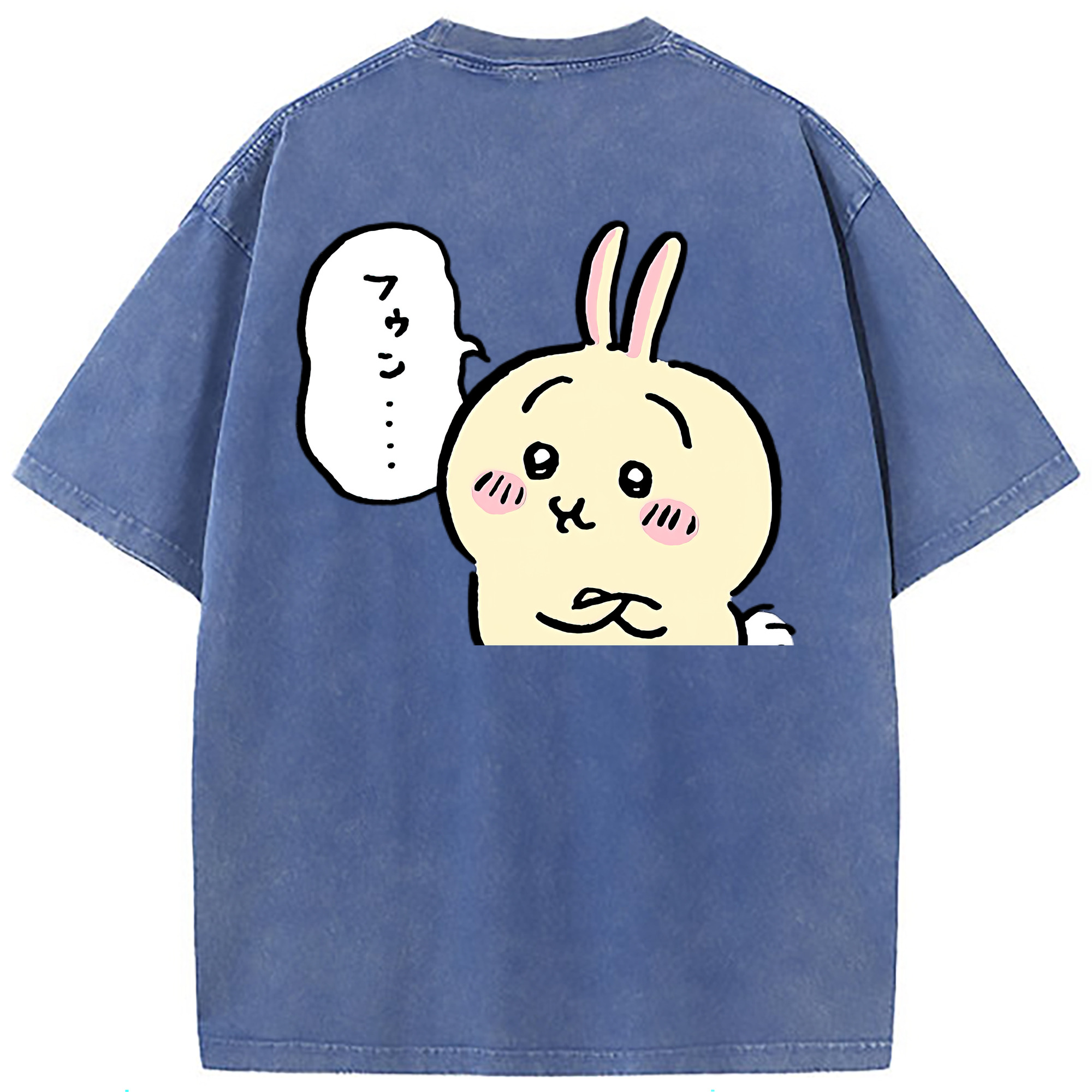 （画像用） ちいかわ うさぎ Chii-kawa usagi 綿100% ヴィンテージ風 半袖Tシャツ（背面プリント）