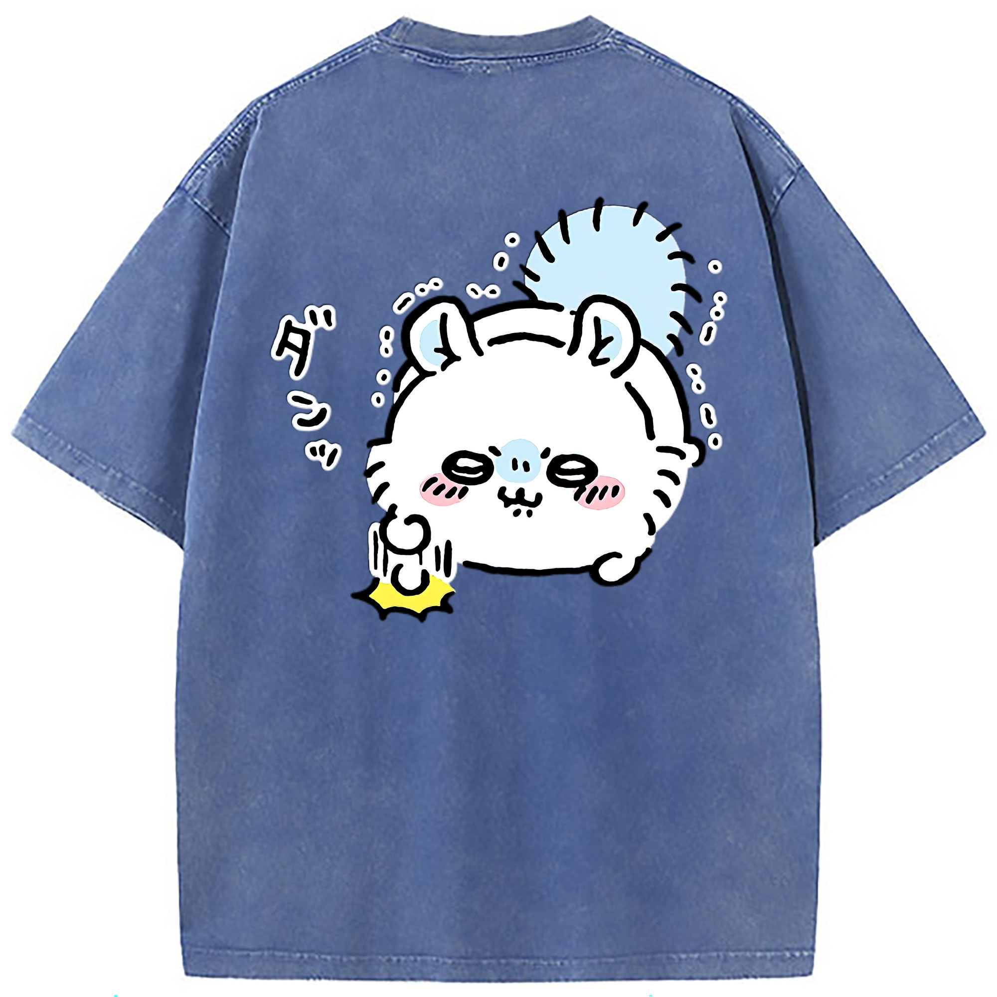 （画像用） ちいかわ モモンガ Chii-kawa Momonga 綿100% ヴィンテージ風 半袖Tシャツ（背面プリント）