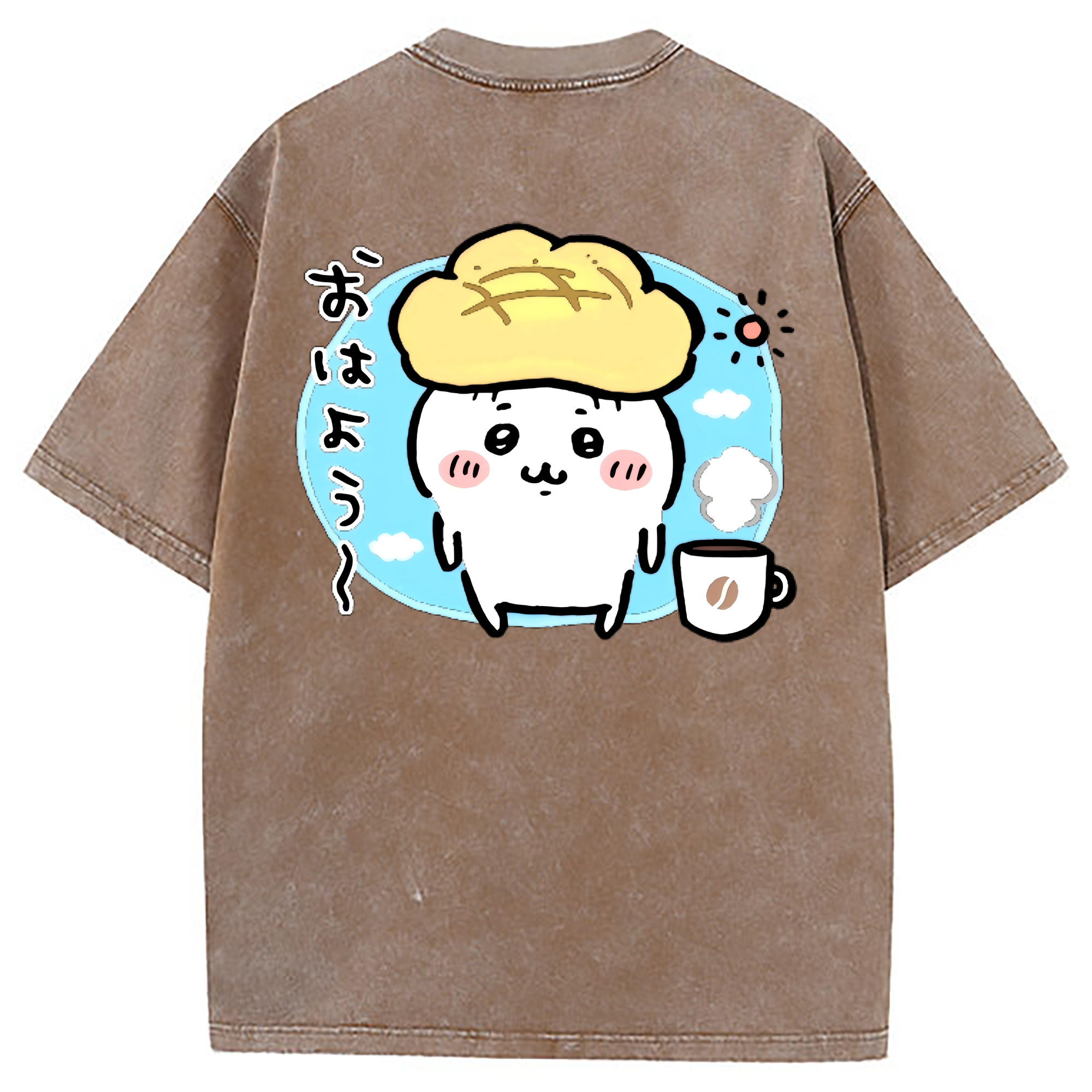 （画像用） ちいかわ ちいかわ Chii-kawa chiikawa 綿100% ヴィンテージ風 半袖Tシャツ（背面プリント）