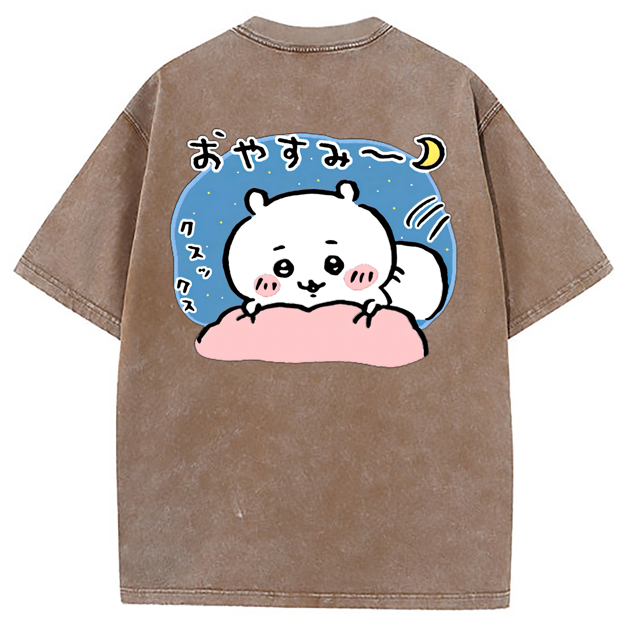 （画像用） ちいかわ ちいかわ Chii-kawa chiikawa 綿100% ヴィンテージ風 半袖Tシャツ（背面プリント）