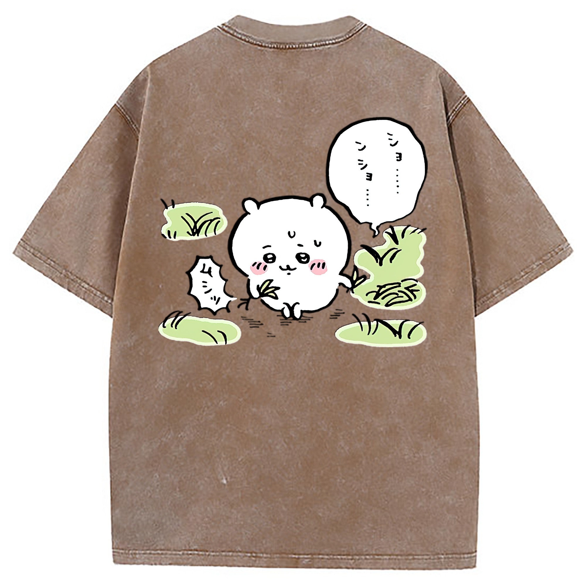 （画像用） ちいかわ ちいかわ Chii-kawa chiikawa 綿100% ヴィンテージ風 半袖Tシャツ（背面プリント）