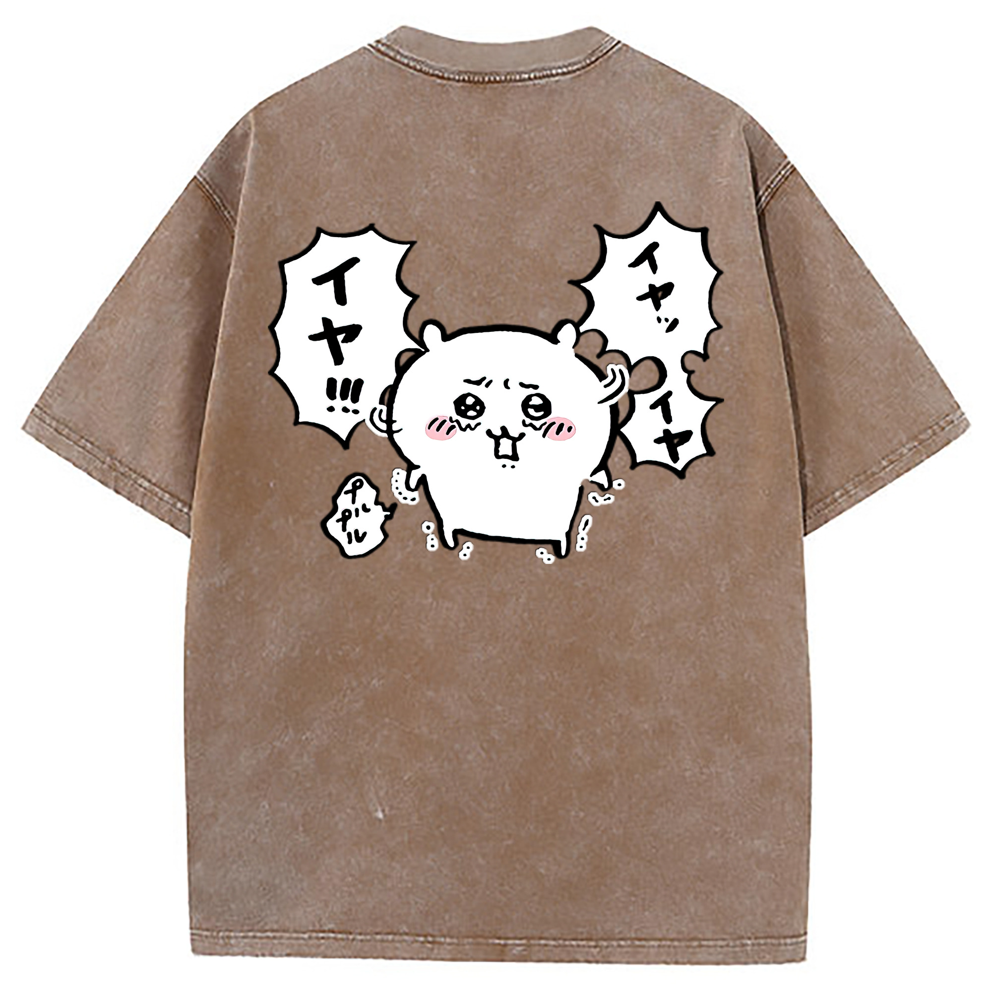 （画像用） ちいかわ ちいかわ Chii-kawa chiikawa 綿100% ヴィンテージ風 半袖Tシャツ（背面プリント）