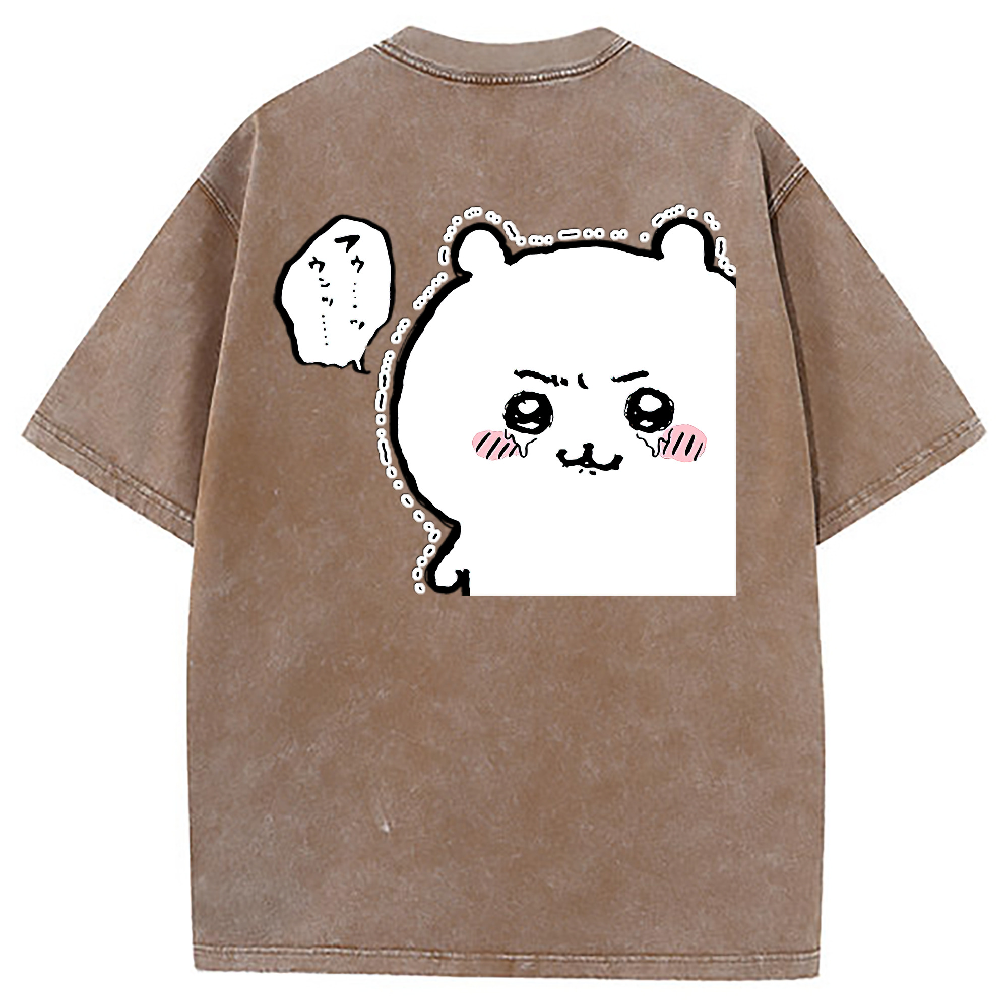 （画像用） ちいかわ ちいかわ Chii-kawa chiikawa 綿100% ヴィンテージ風 半袖Tシャツ（背面プリント）