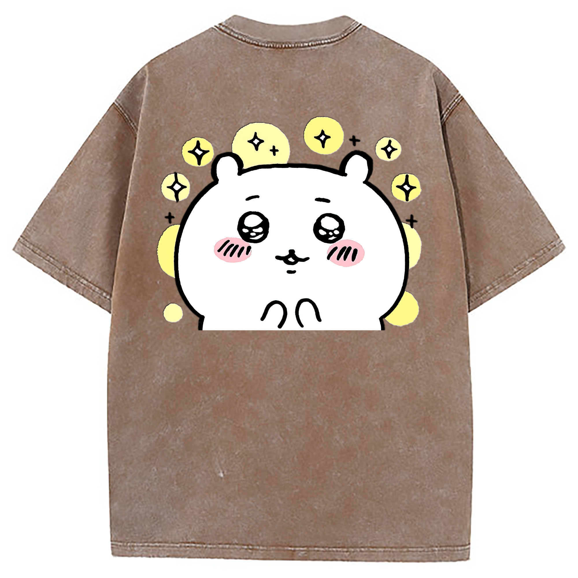 （画像用） ちいかわ ちいかわ Chii-kawa chiikawa 綿100% ヴィンテージ風 半袖Tシャツ（背面プリント）