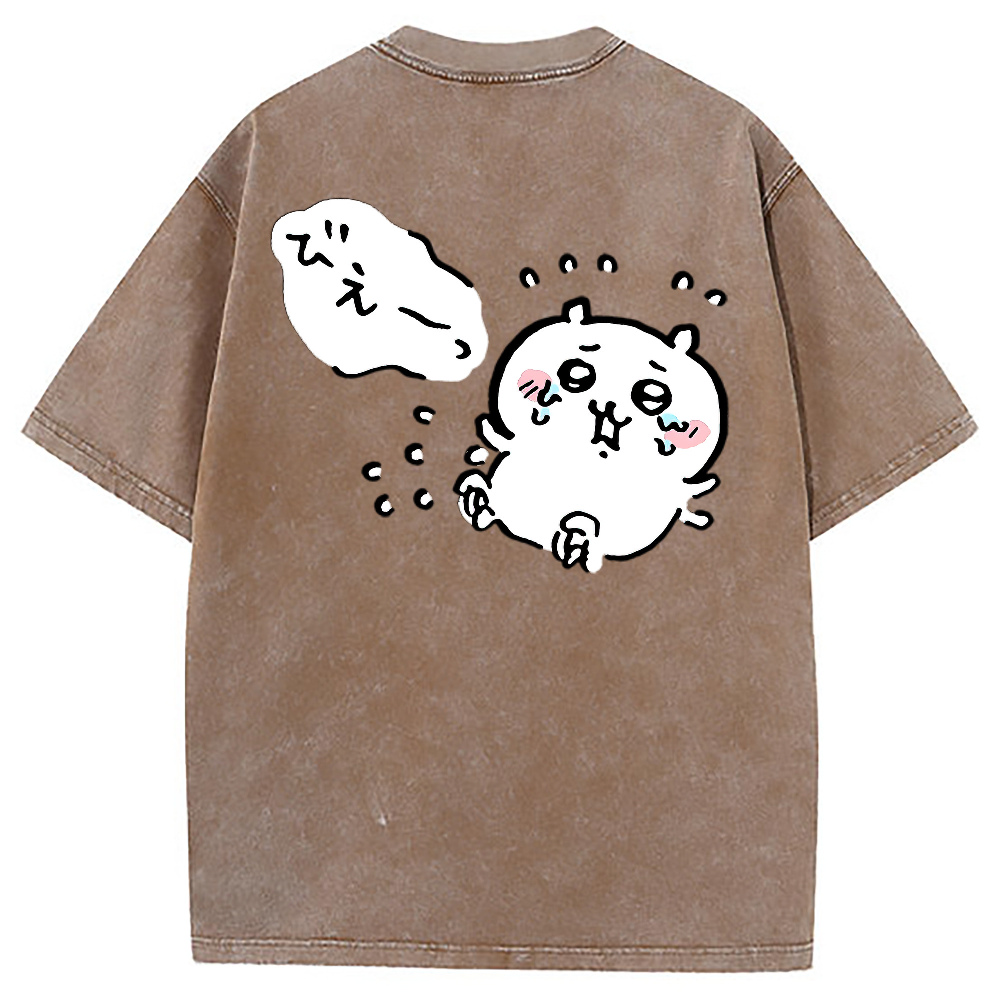 （画像用） ちいかわ ちいかわ Chii-kawa chiikawa 綿100% ヴィンテージ風 半袖Tシャツ（背面プリント）