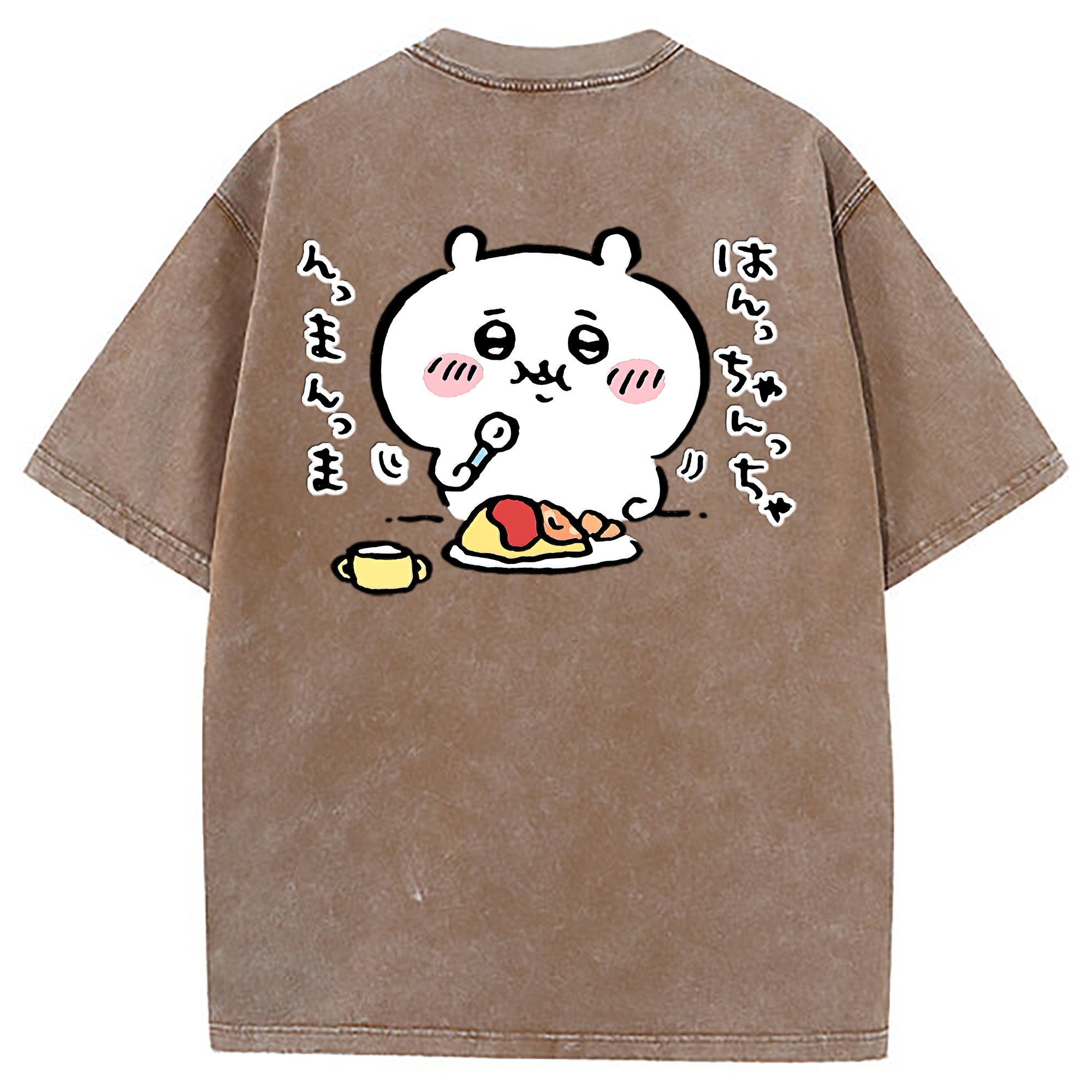 （画像用） ちいかわ ちいかわ Chii-kawa chiikawa 綿100% ヴィンテージ風 半袖Tシャツ（背面プリント）