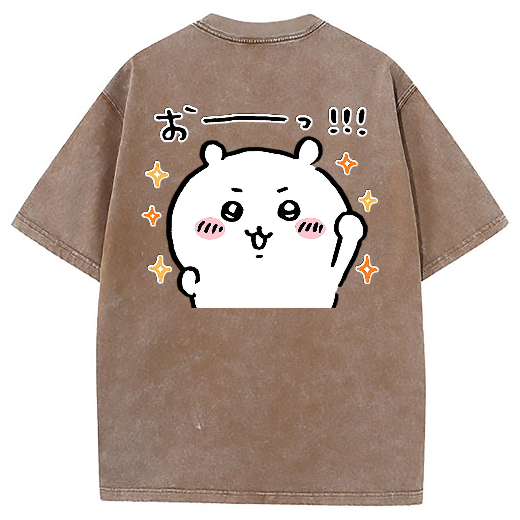 （画像用） ちいかわ ちいかわ Chii-kawa chiikawa 綿100% ヴィンテージ風 半袖Tシャツ（背面プリント）