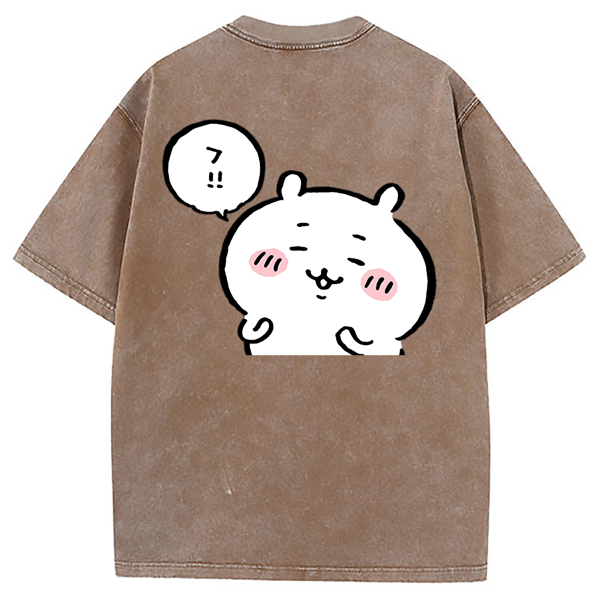 （画像用） ちいかわ ちいかわ Chii-kawa chiikawa 綿100% ヴィンテージ風 半袖Tシャツ（背面プリント）