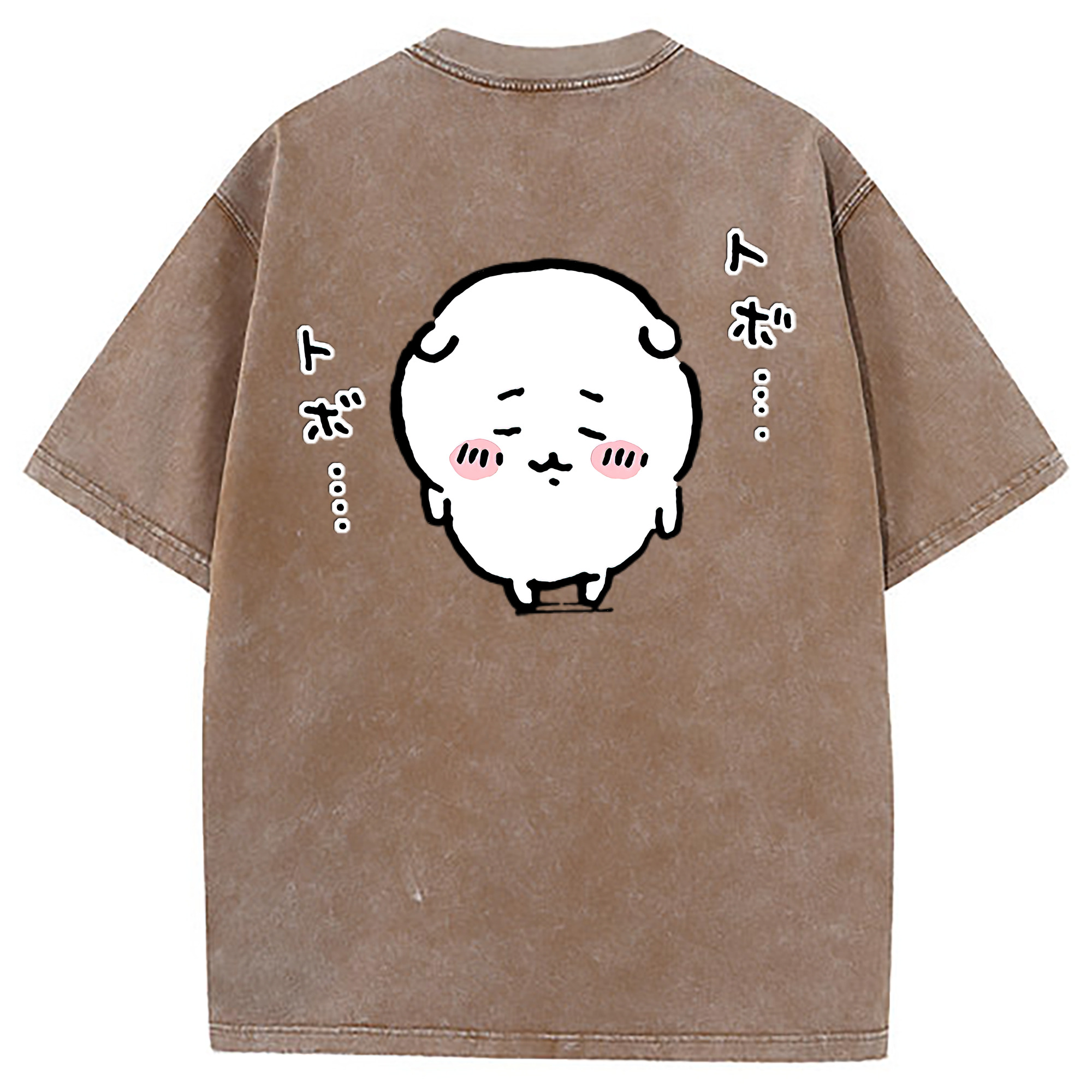 （画像用） ちいかわ ちいかわ Chii-kawa chiikawa 綿100% ヴィンテージ風 半袖Tシャツ（背面プリント）