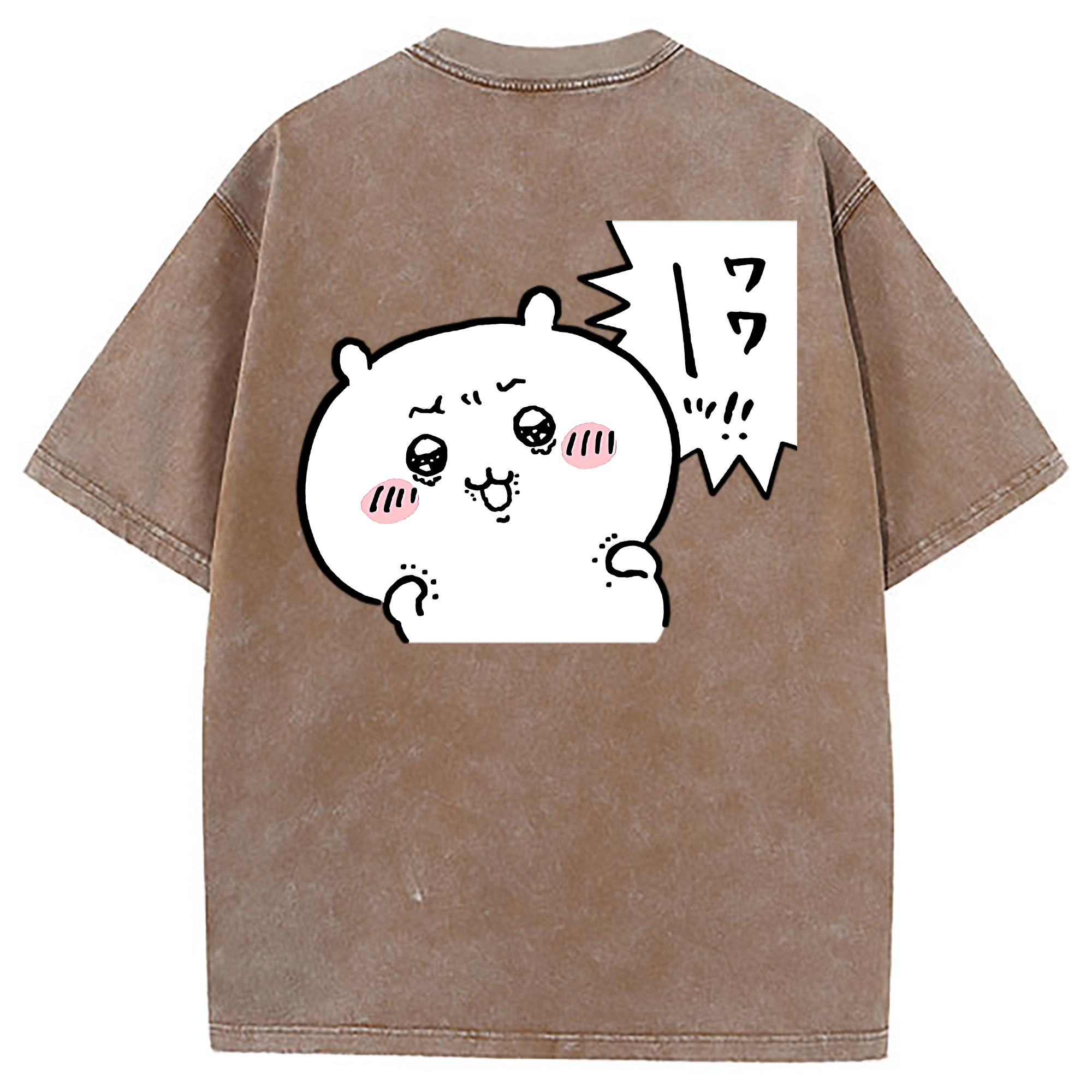 （画像用） ちいかわ ちいかわ Chii-kawa chiikawa 綿100% ヴィンテージ風 半袖Tシャツ（背面プリント）