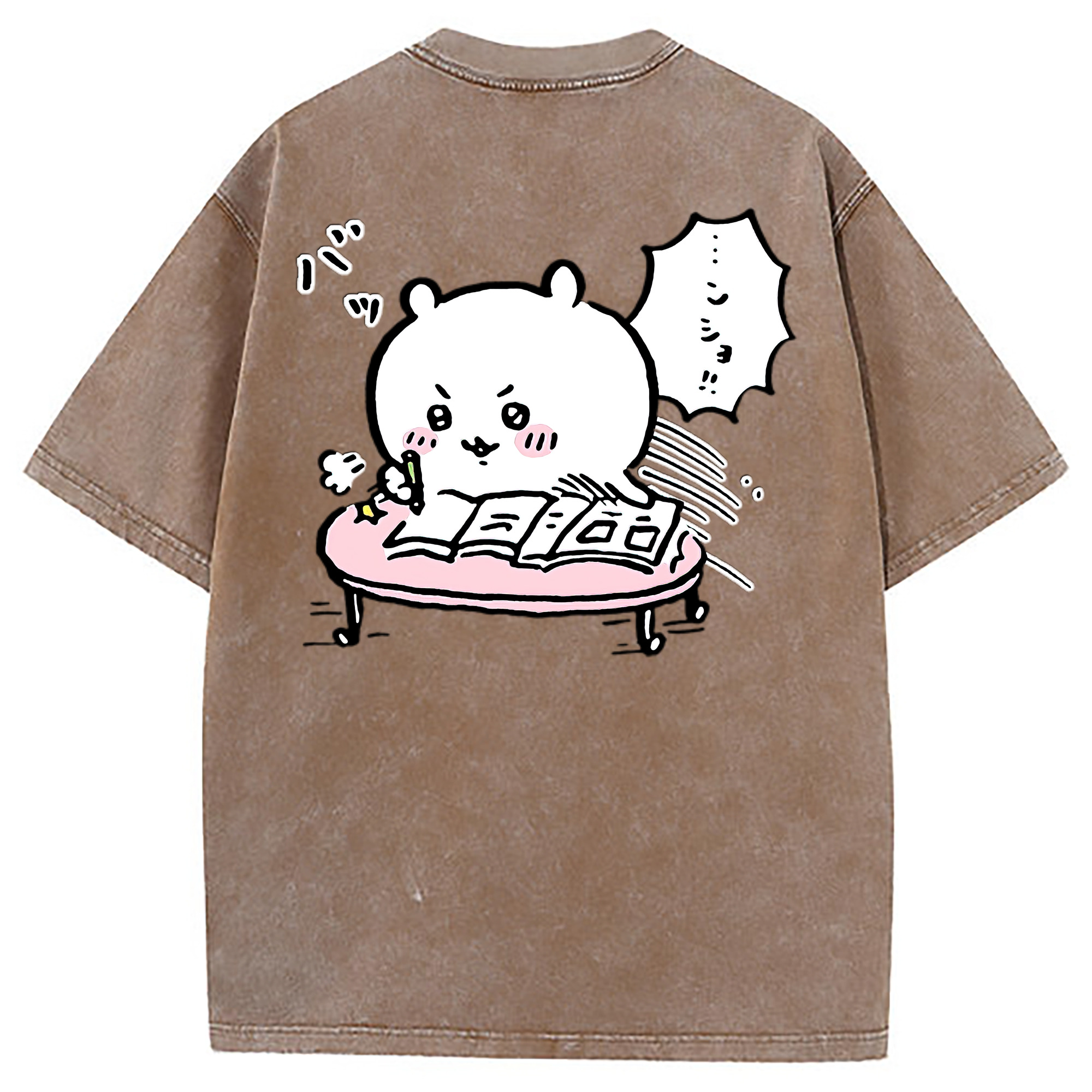 （画像用） ちいかわ ちいかわ Chii-kawa chiikawa 綿100% ヴィンテージ風 半袖Tシャツ（背面プリント）