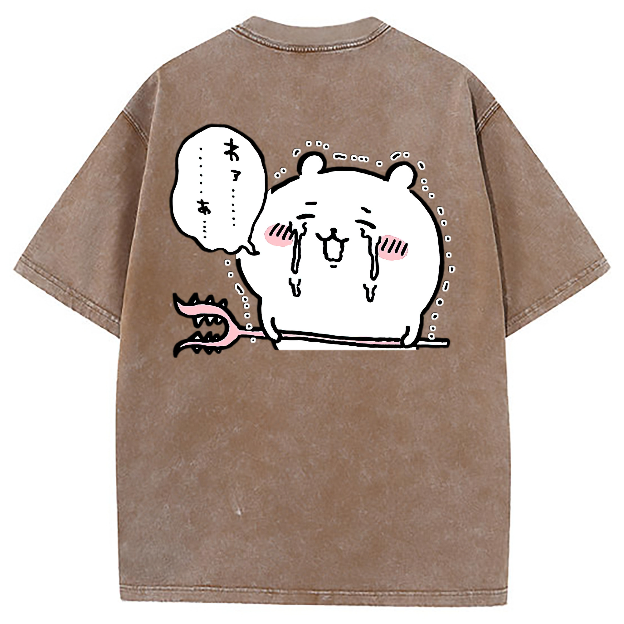 （画像用） ちいかわ ちいかわ Chii-kawa chiikawa 綿100% ヴィンテージ風 半袖Tシャツ（背面プリント）