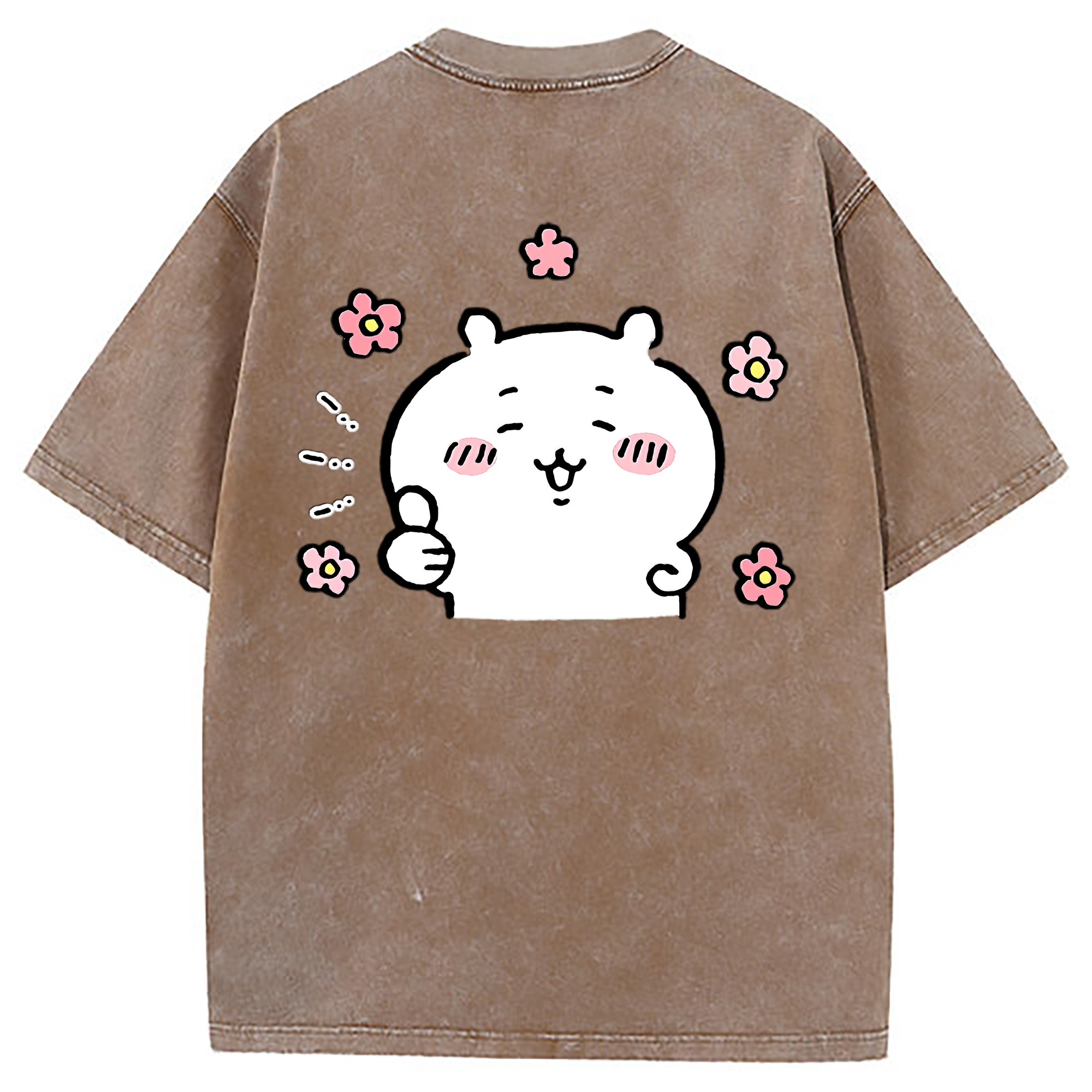 （画像用） ちいかわ ちいかわ Chii-kawa chiikawa 綿100% ヴィンテージ風 半袖Tシャツ（背面プリント）