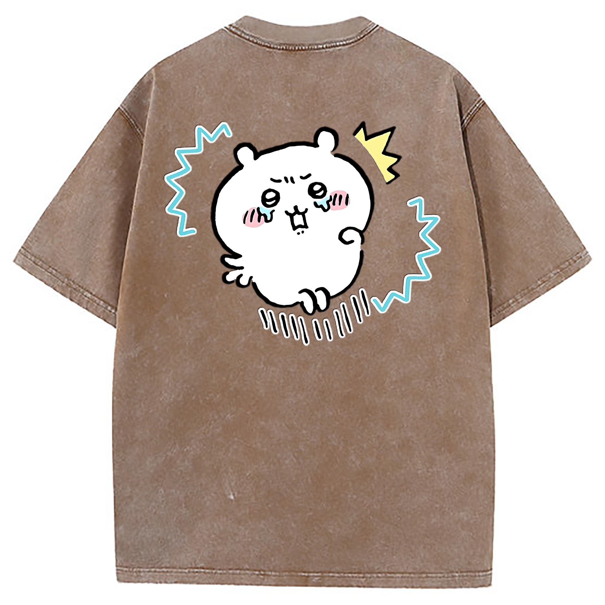 （画像用） ちいかわ ちいかわ Chii-kawa chiikawa 綿100% ヴィンテージ風 半袖Tシャツ（背面プリント）