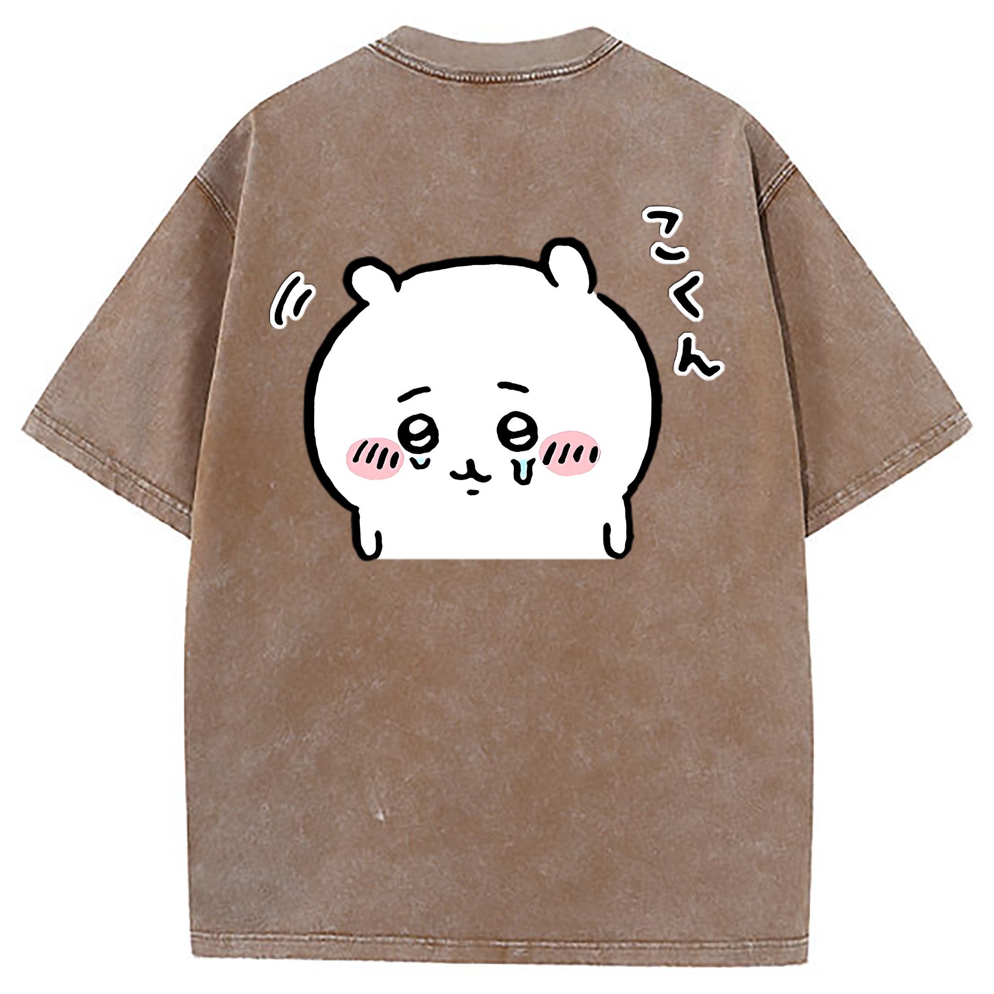 （画像用） ちいかわ ちいかわ Chii-kawa chiikawa 綿100% ヴィンテージ風 半袖Tシャツ（背面プリント）