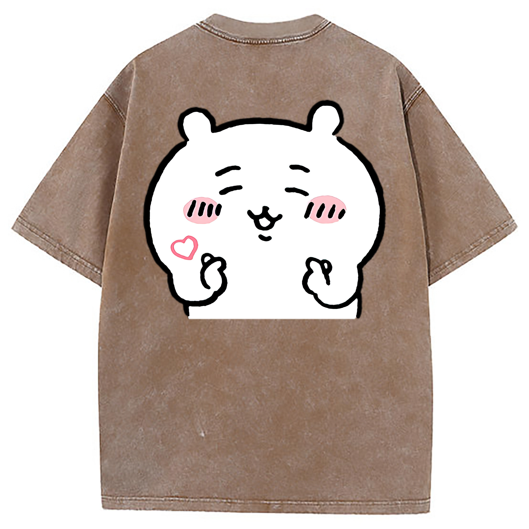 （画像用） ちいかわ ちいかわ Chii-kawa chiikawa 綿100% ヴィンテージ風 半袖Tシャツ（背面プリント）