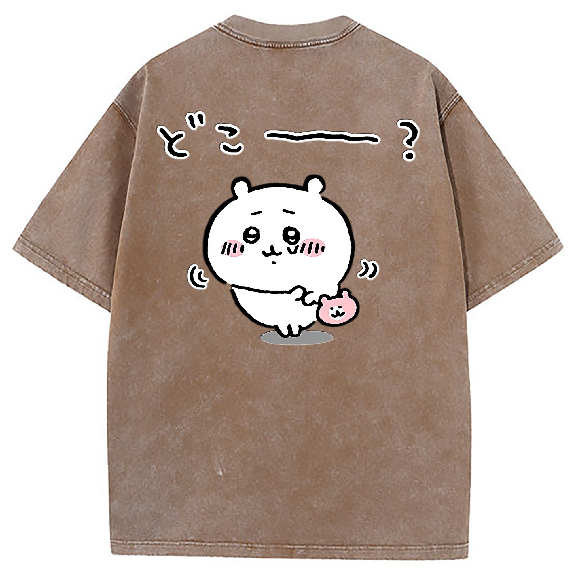 （画像用） ちいかわ ちいかわ Chii-kawa chiikawa 綿100% ヴィンテージ風 半袖Tシャツ（背面プリント）