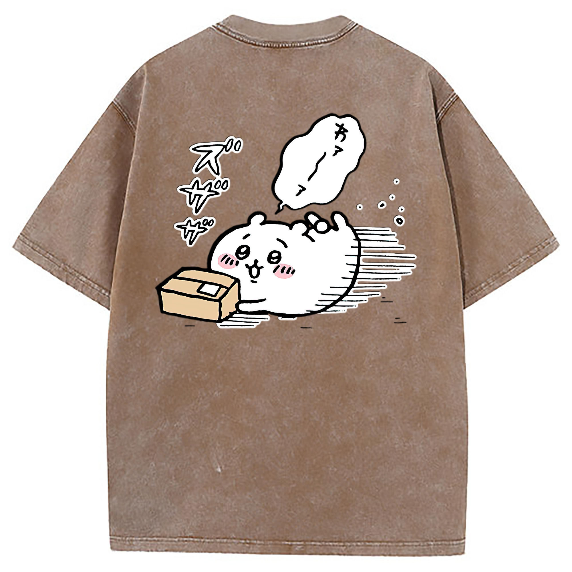 （画像用） ちいかわ ちいかわ Chii-kawa chiikawa 綿100% ヴィンテージ風 半袖Tシャツ（背面プリント）