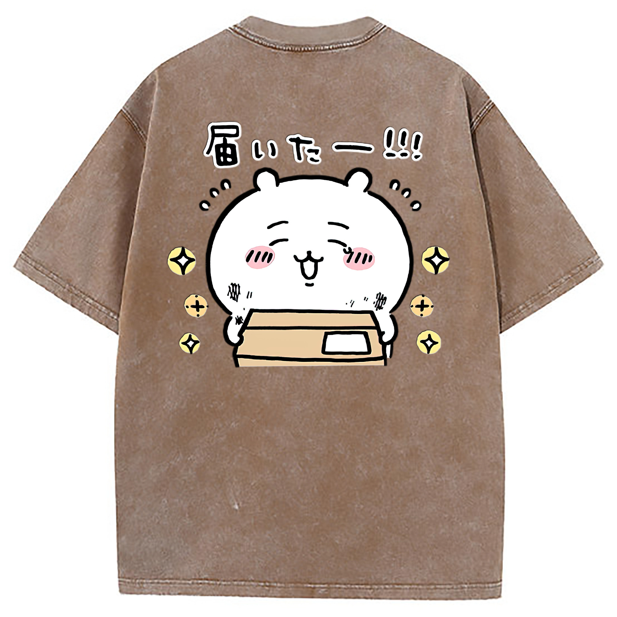 （画像用） ちいかわ ちいかわ Chii-kawa chiikawa 綿100% ヴィンテージ風 半袖Tシャツ（背面プリント）