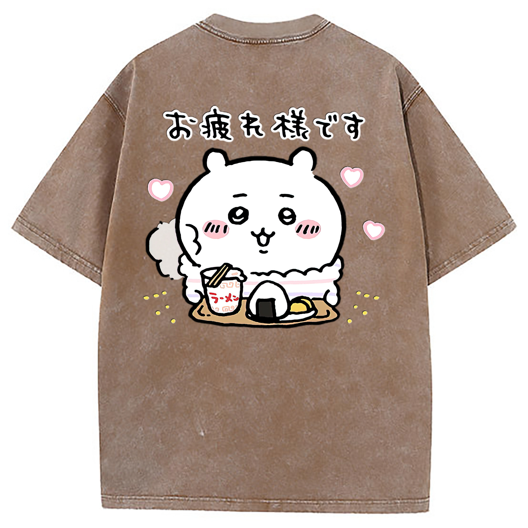 （画像用） ちいかわ ちいかわ Chii-kawa chiikawa 綿100% ヴィンテージ風 半袖Tシャツ（背面プリント）