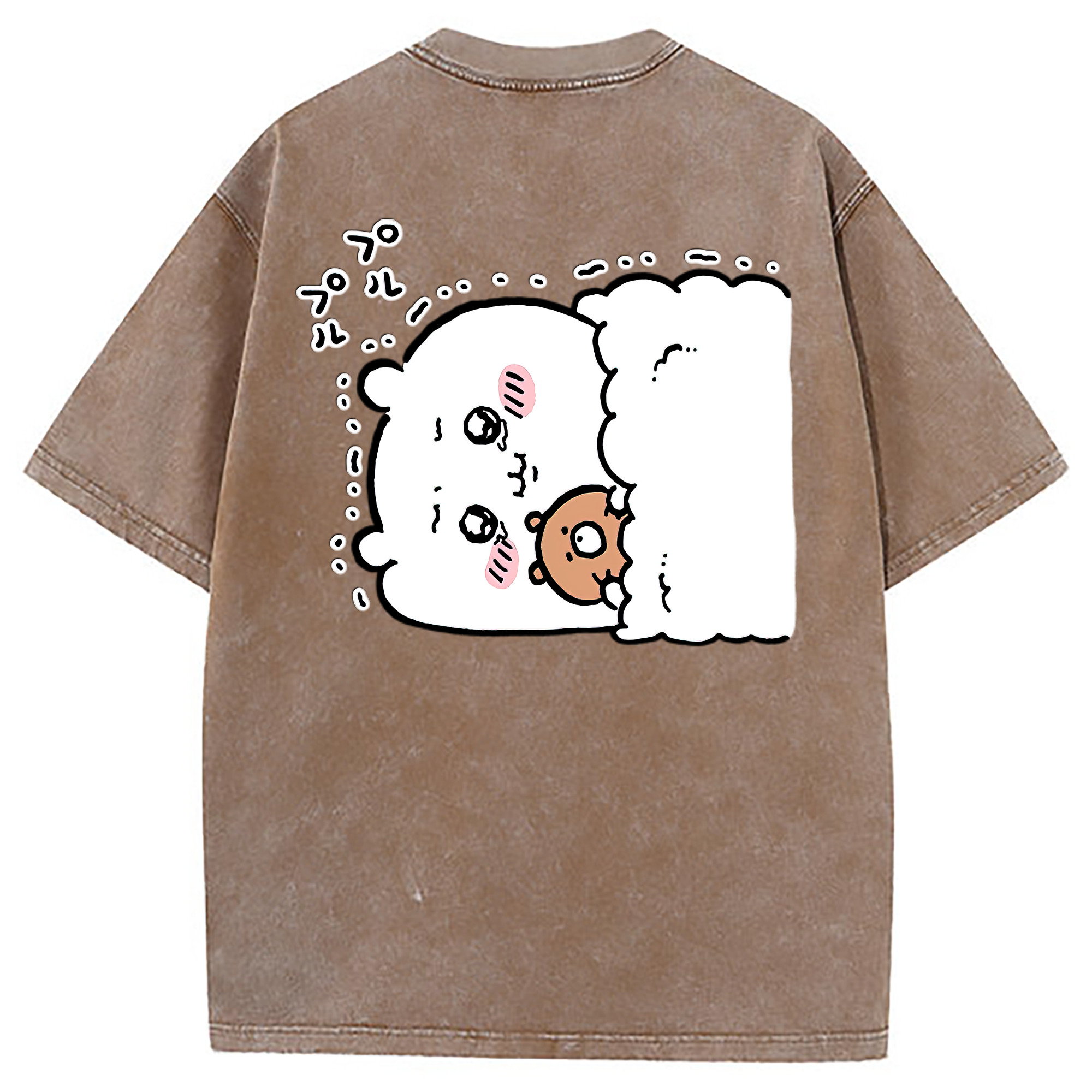 （画像用） ちいかわ ちいかわ Chii-kawa chiikawa 綿100% ヴィンテージ風 半袖Tシャツ（背面プリント）