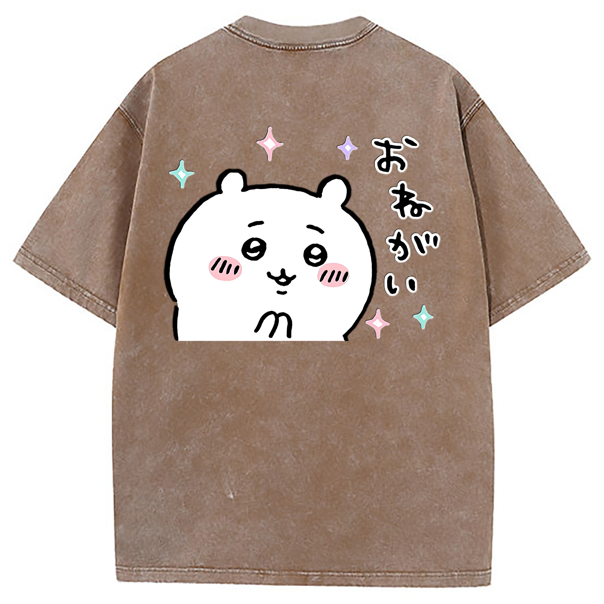 （画像用） ちいかわ ちいかわ Chii-kawa chiikawa 綿100% ヴィンテージ風 半袖Tシャツ（背面プリント）