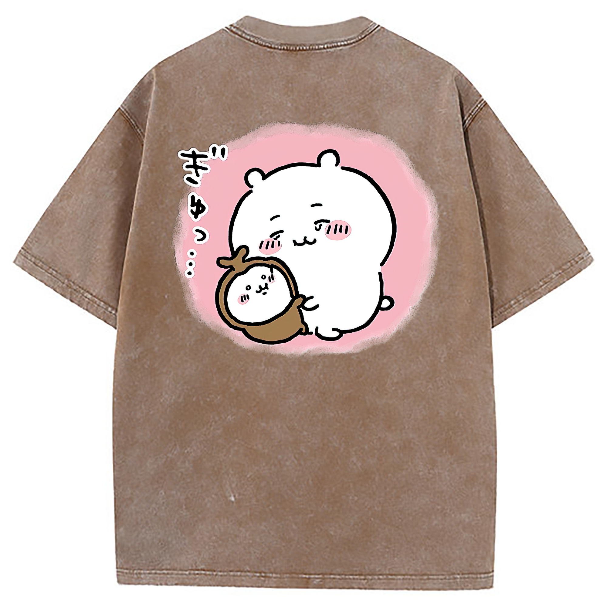 （画像用） ちいかわ ちいかわ Chii-kawa chiikawa 綿100% ヴィンテージ風 半袖Tシャツ（背面プリント）